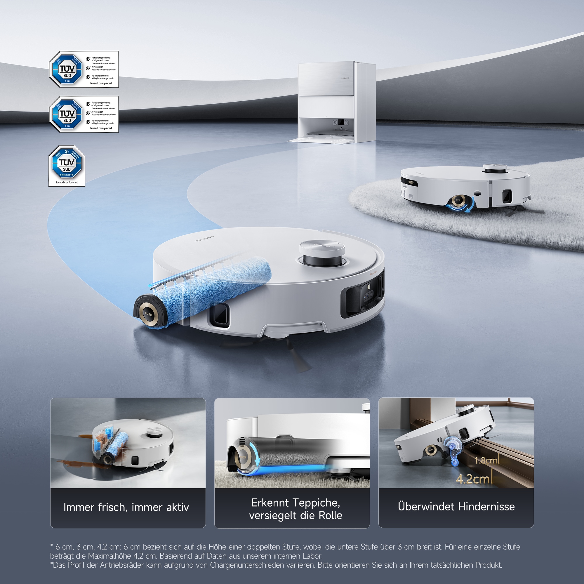 Dreame Saugroboter »mit Wischfunktion Aqua 10 Roller«