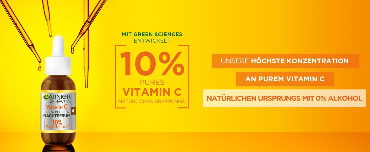 GARNIER Gesichtsserum »Garnier Vitamin C Glow Booster Nachtserum«