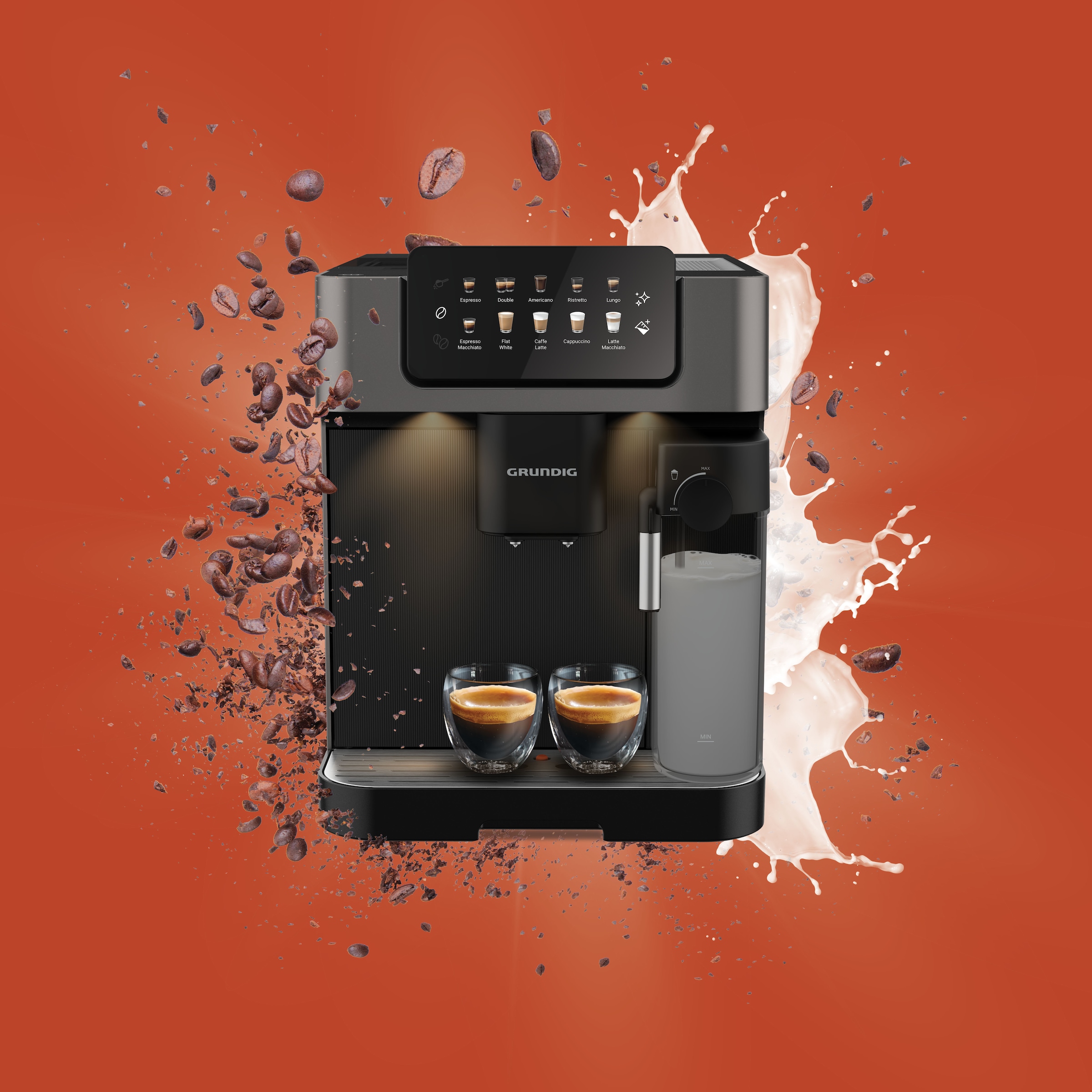 Grundig Kaffeevollautomat »KVA 7230« Kaffeevollautomat mit 19 Bar, GrindPro™ & CreamyPro™ System