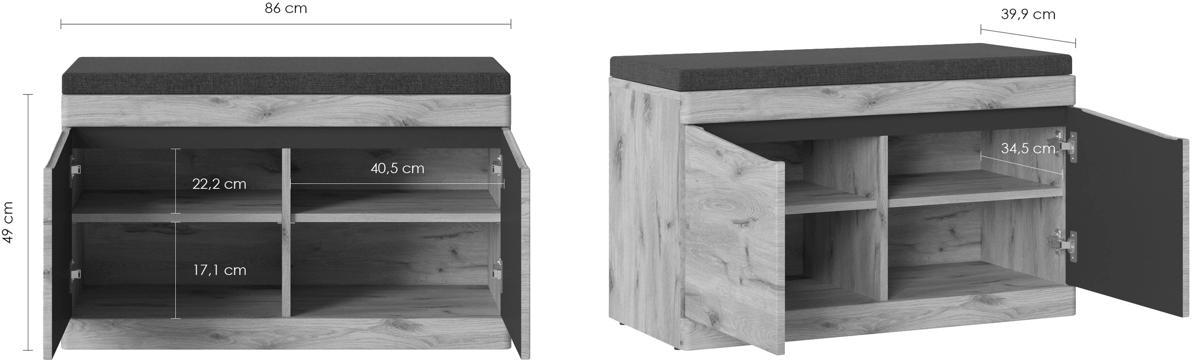 LIVING CHARM Sitzbank »Twist« Sitzkissen