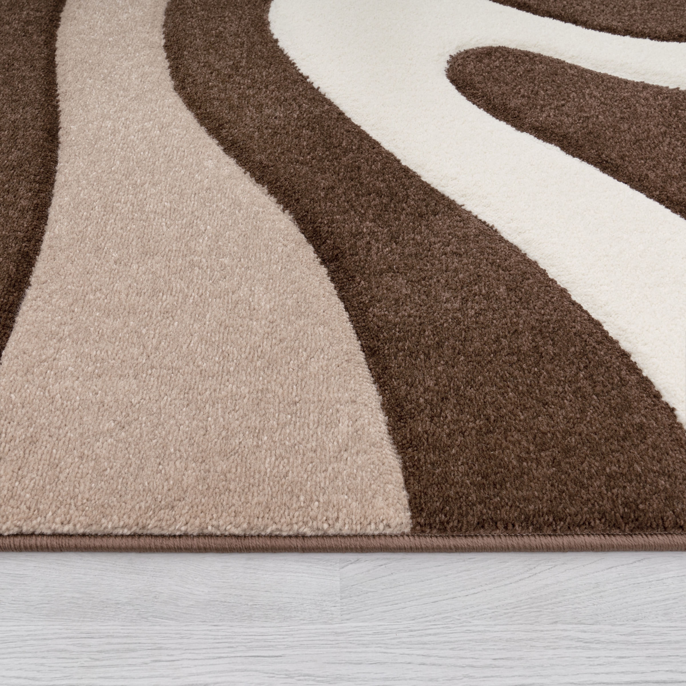 Paco Home Teppich »Diamond 760«, rechteckig, 18 mm Höhe, Kurzflor, 3D-Design, modernes Wellen Muster