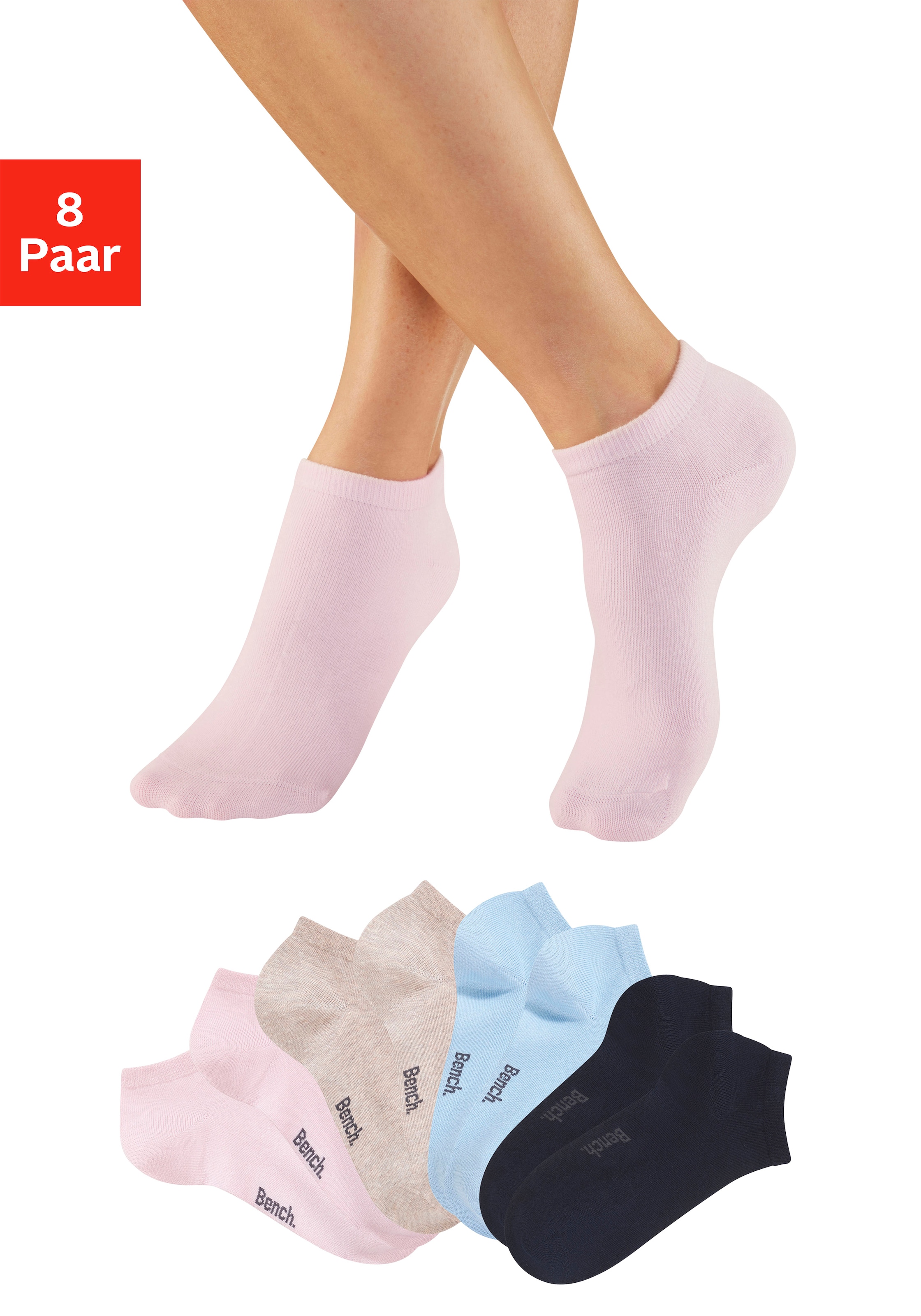 Bench. Sneakersocken Packung, 8 Paar tlg. mit weicher Baumwolle
