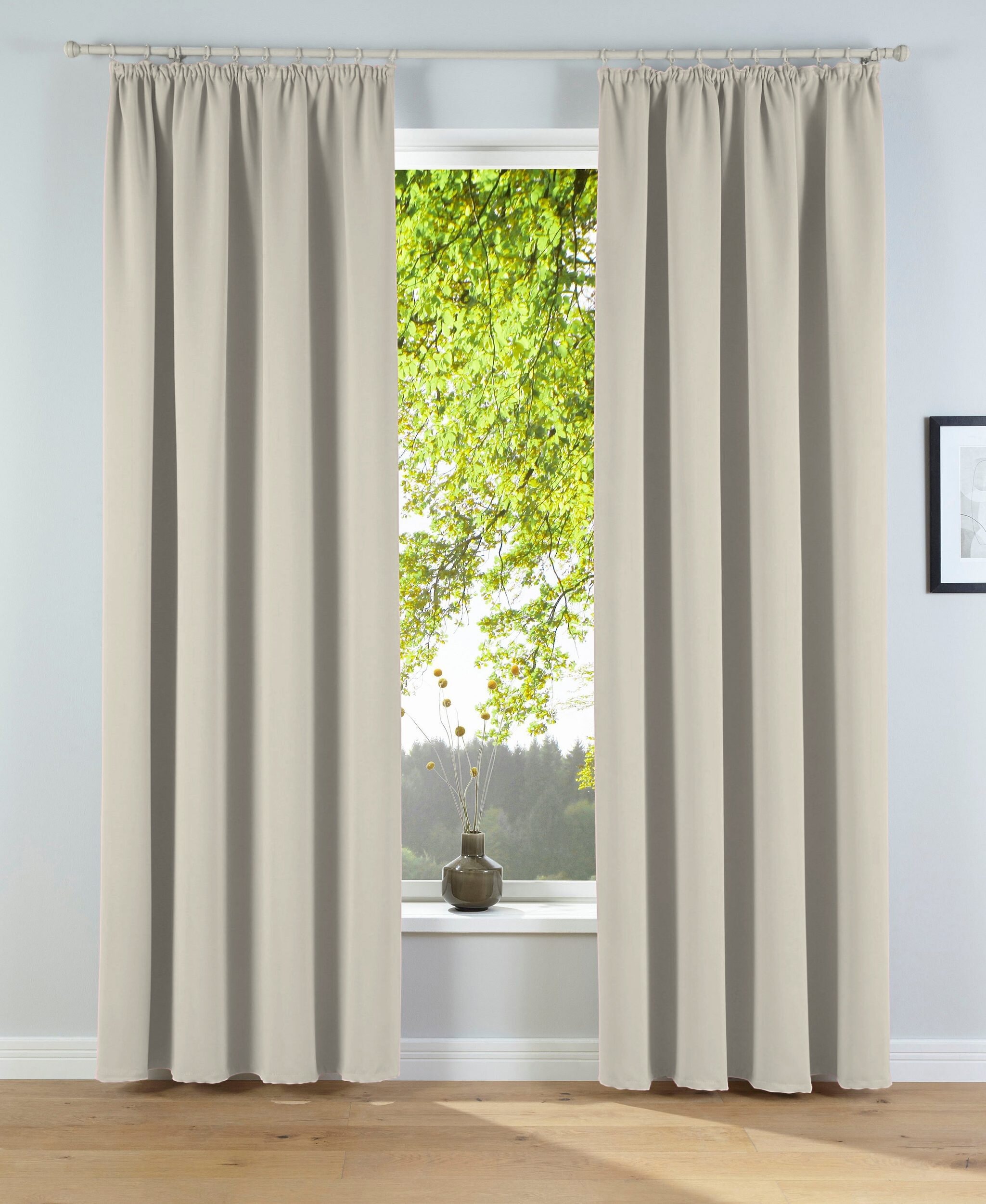 OTTO home Verdunkelungsvorhang »Solana« Ösen 2 Stk. tlg. 2-er Set, Breite 140 cm, einfarbig