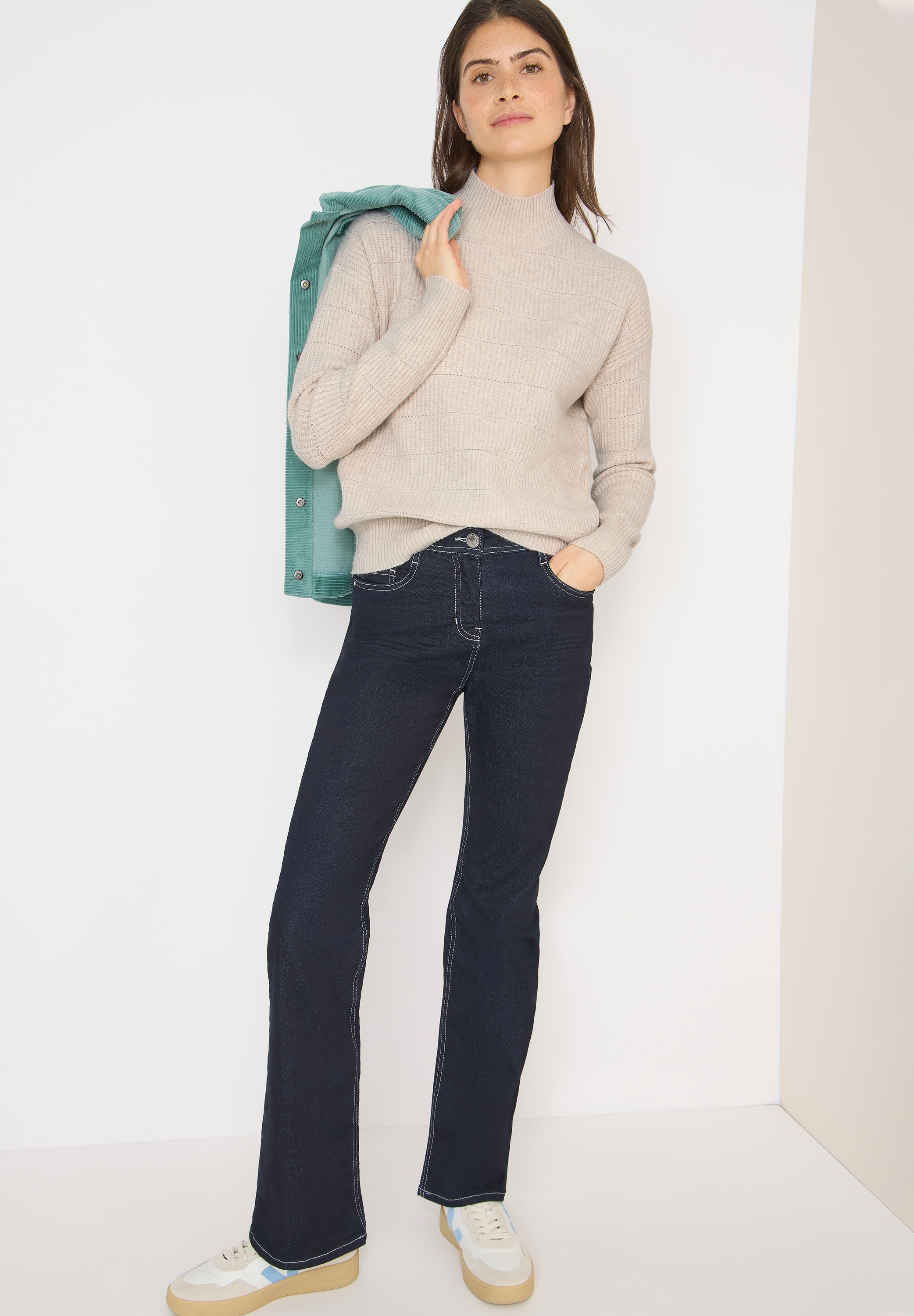 Cecil Stehkragenpullover mit Stehkragen und Loch-Design