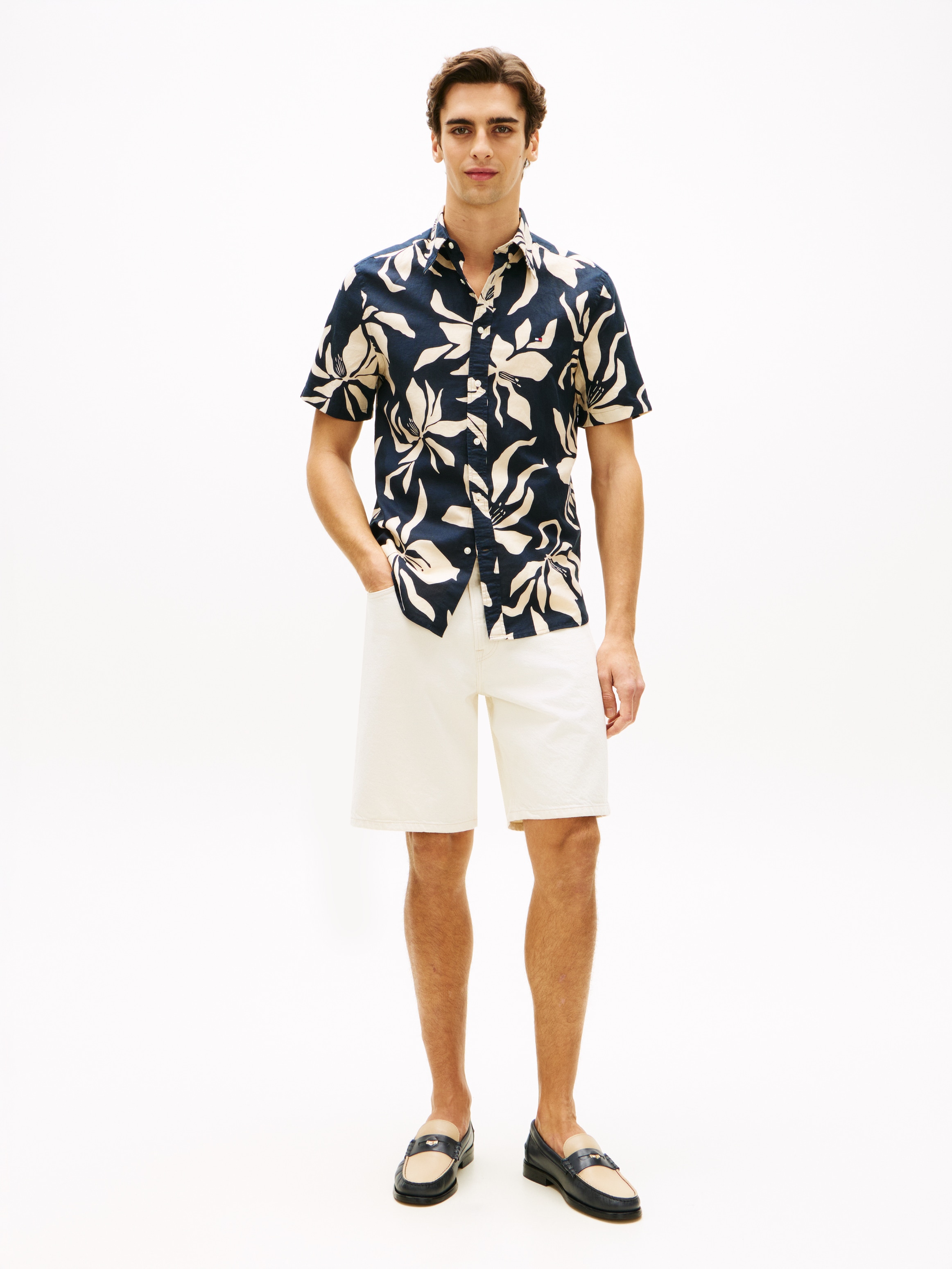 Tommy Hilfiger Kurzarmhemd »LINEN BLEND FLOWER PRINT« aus Leinenmix, regular fit