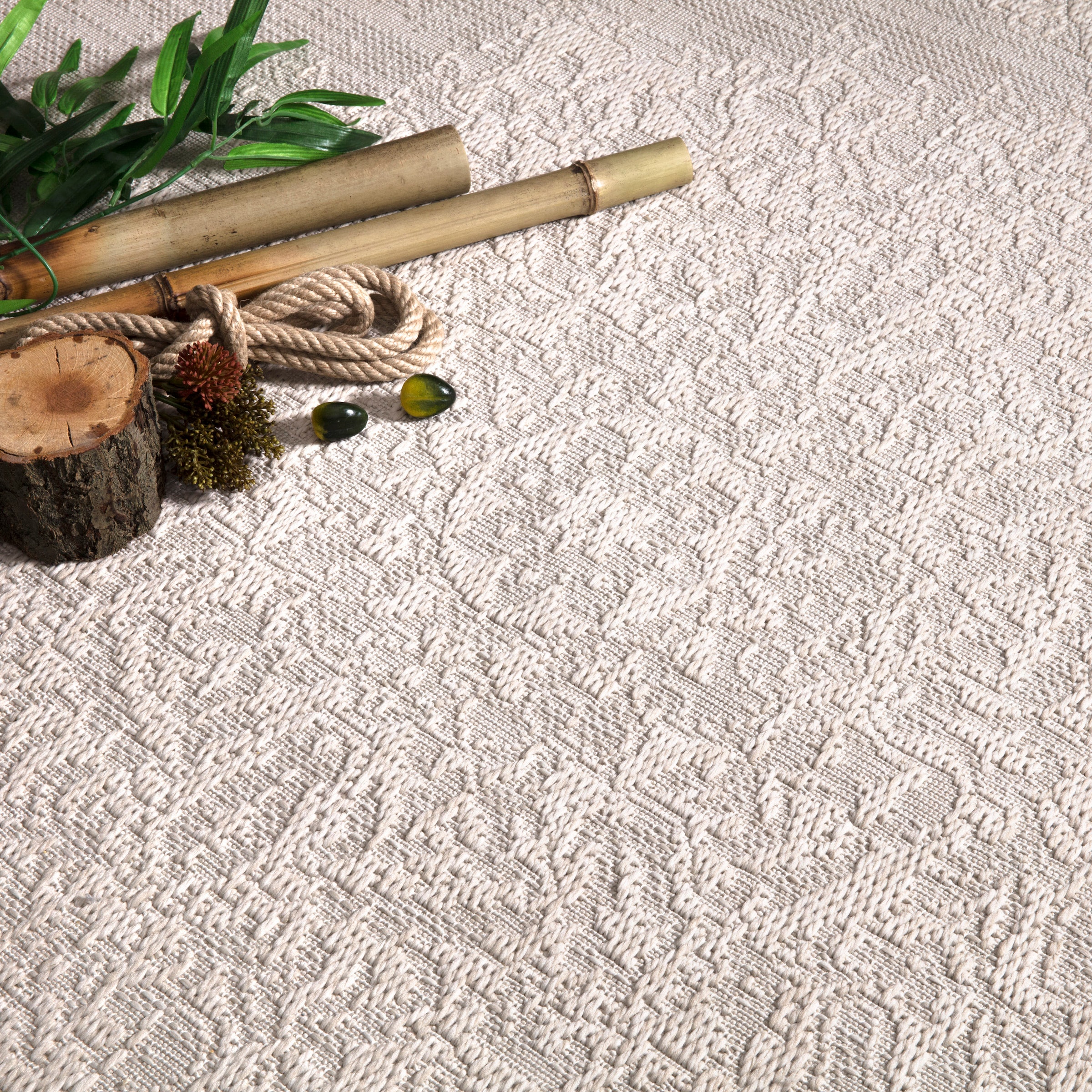 Paco Home Teppich »Rimini 412«, rechteckig, 4 mm Höhe, Flachgewebe, Uni Farben, Hoch-Tief Effekt, In- und Outdoor geeignet