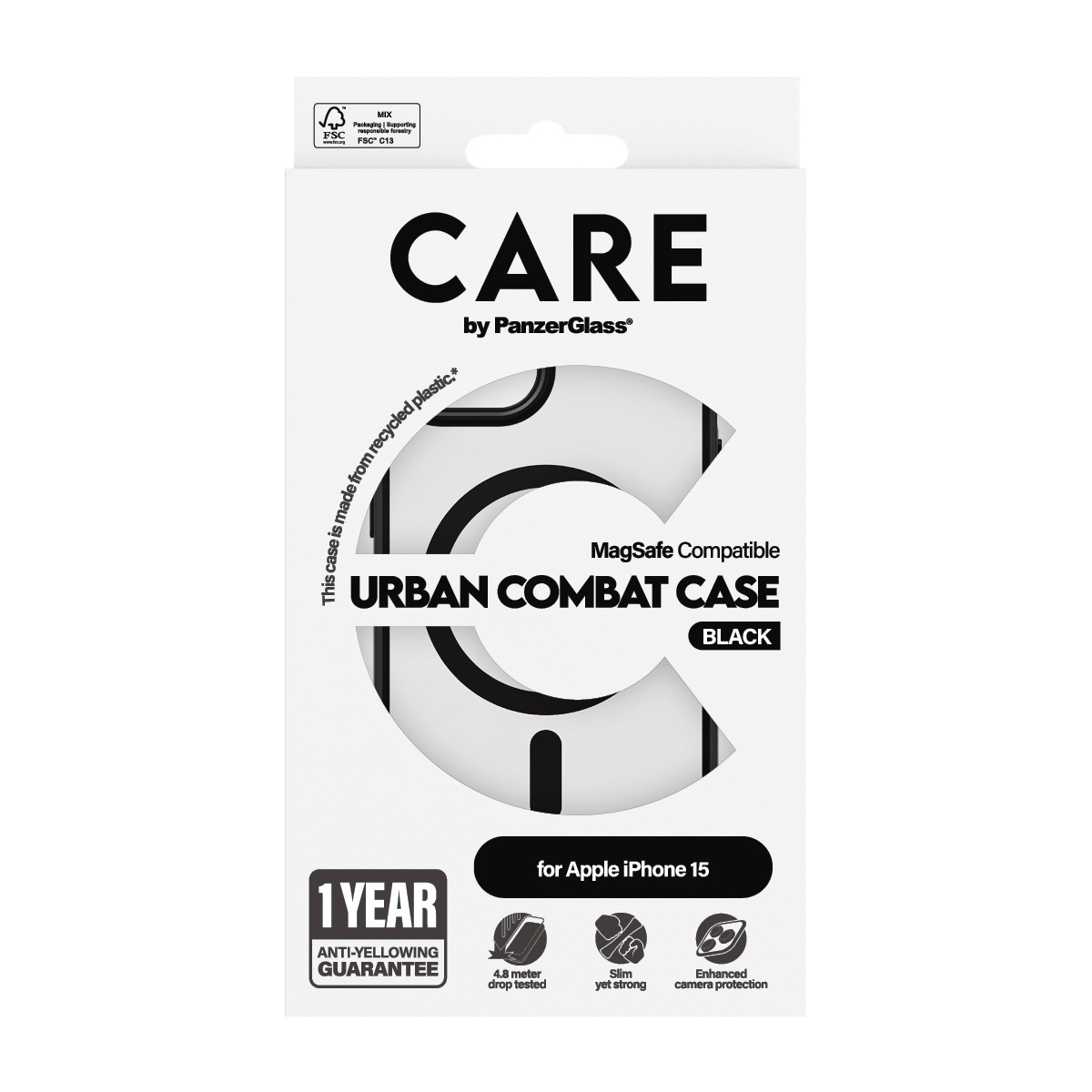 CARE by PanzerGlass Handyhülle »Urban Combat Case mit MagSafe für Apple iPhone 15« Backcover, Schutzhülle, Handyschutzhülle, Case, Schutzcase, stoßfest