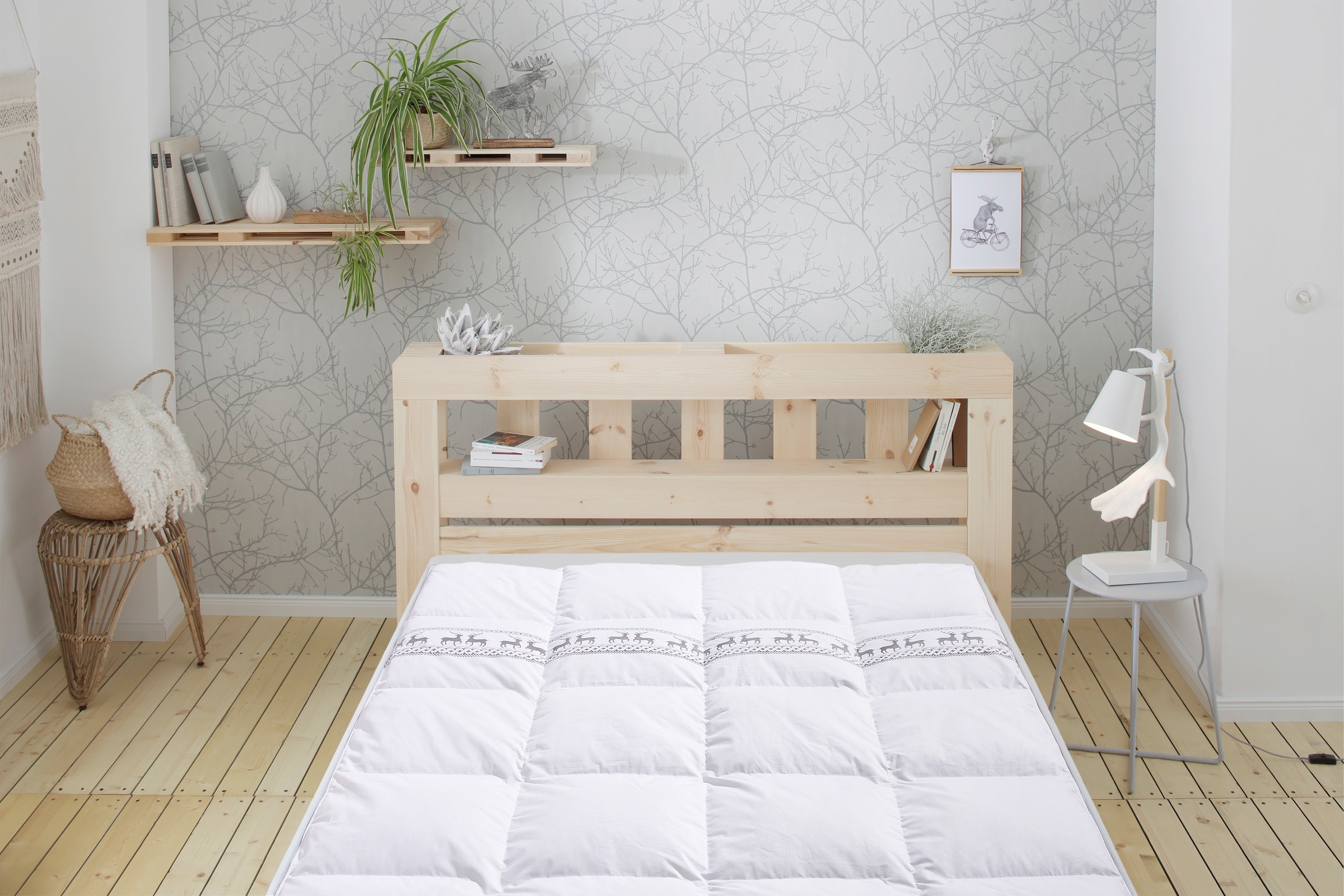 OTTO home Daunenbettdecke "Sorsele, Bettdecke 135x200 cm, 155x220 cm und weitere Größen" extrawarm Füllung 60% Daunen & 40% Federn Bezug Baumwolle 1 Stk. tlg. Bettdecken, Sommer, Winter, 4 Jahreszeiten, Decke, Made in Germany