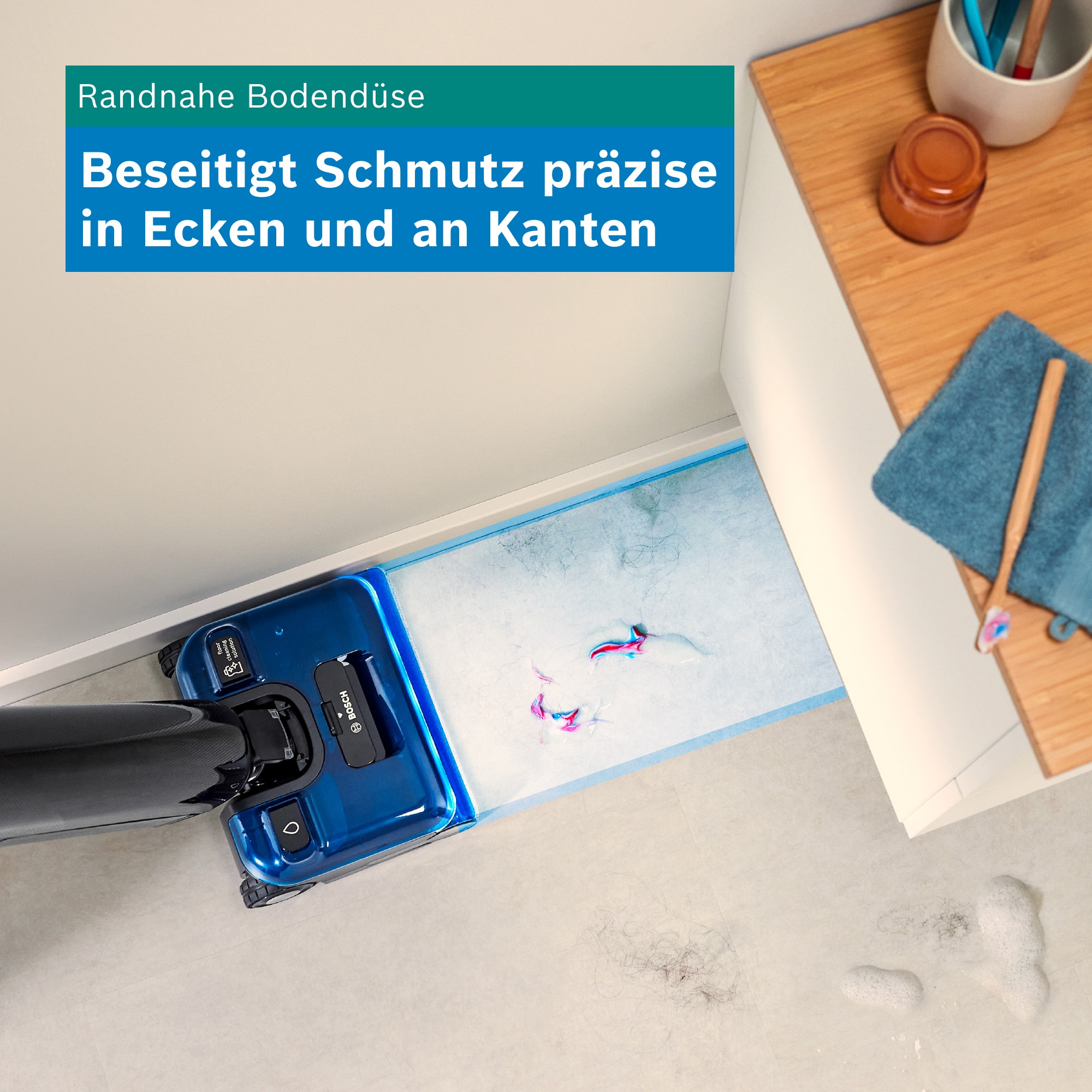 BOSCH Nass-Trocken-Sauger »OneFlow Serie 6 BHF61BM/BHF61BS, Selbstantrieb, 24kPA, 180°Neigung« Anti-Haarverwicklung, LED-Licht, Selbstreinigung, 40 min Akku / 150m²