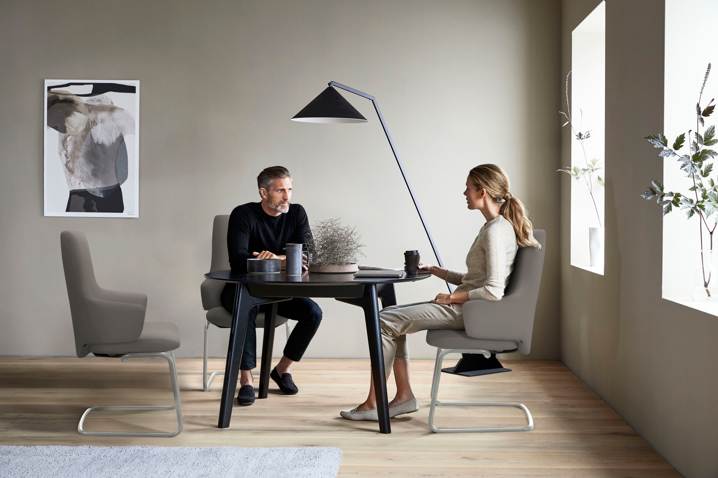 Stressless® Polsterstuhl »Laurel«, Leder PALOMA, High Back mit Armlehne, Größe L, mit Beinen aus Stahl in Chrom