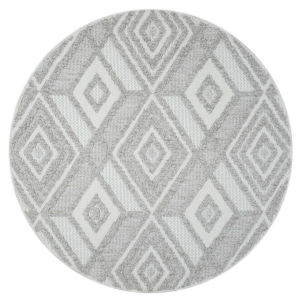 Carpet City Teppich »LINDO 8875«, rund, 11 mm Höhe, Kurzflor, Hochtief-Muster/ 3D-Effekt, Boho-Stil, Wohnzimmer
