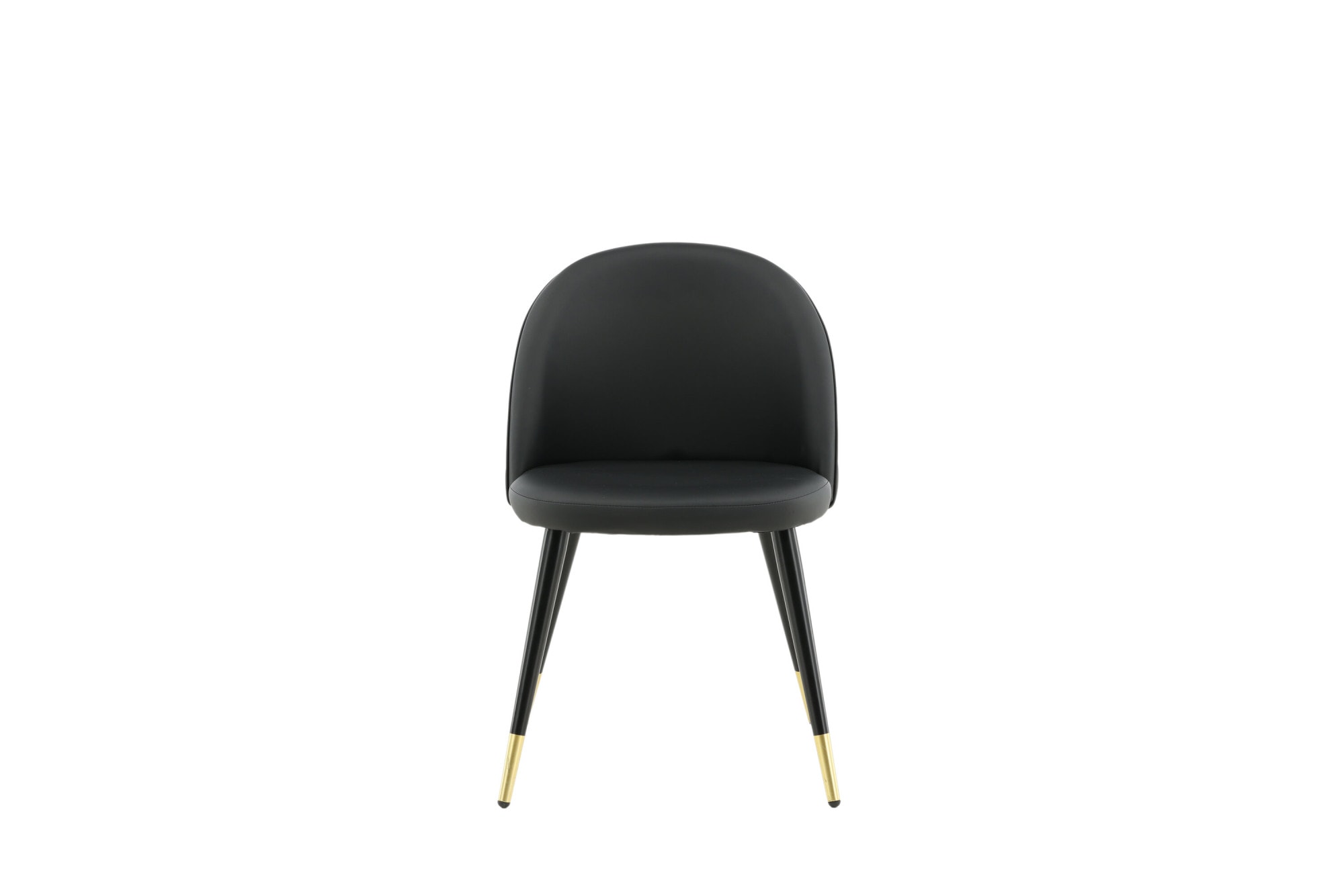 Venture Home Esszimmerstuhl »Velvet Stitches, 2er-Set Esszimmerstühle in Schwarz-PU, 150 kg« () 2 Stk.Polsterstuhl, Lederlook, schwarze Metallbeine, abgerundet, edel