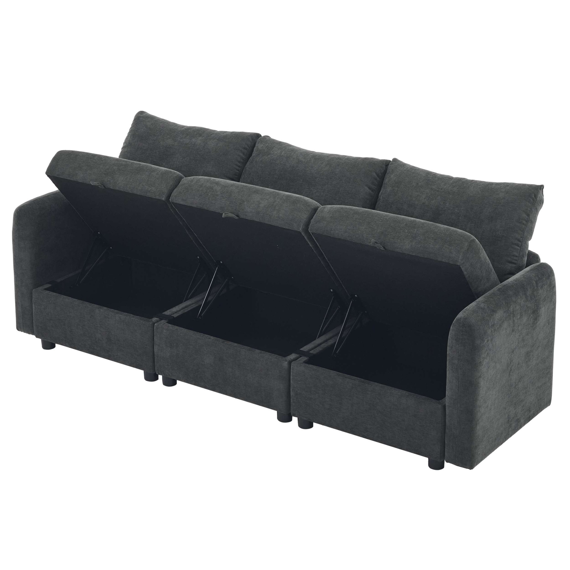 Dorel Home 3-Sitzer »STILHUS Modularsofa mit Stauraum, Breite 220 cm, Chenille-Bezug« als Modul oder separat verwendbar - individuell kombinierbar