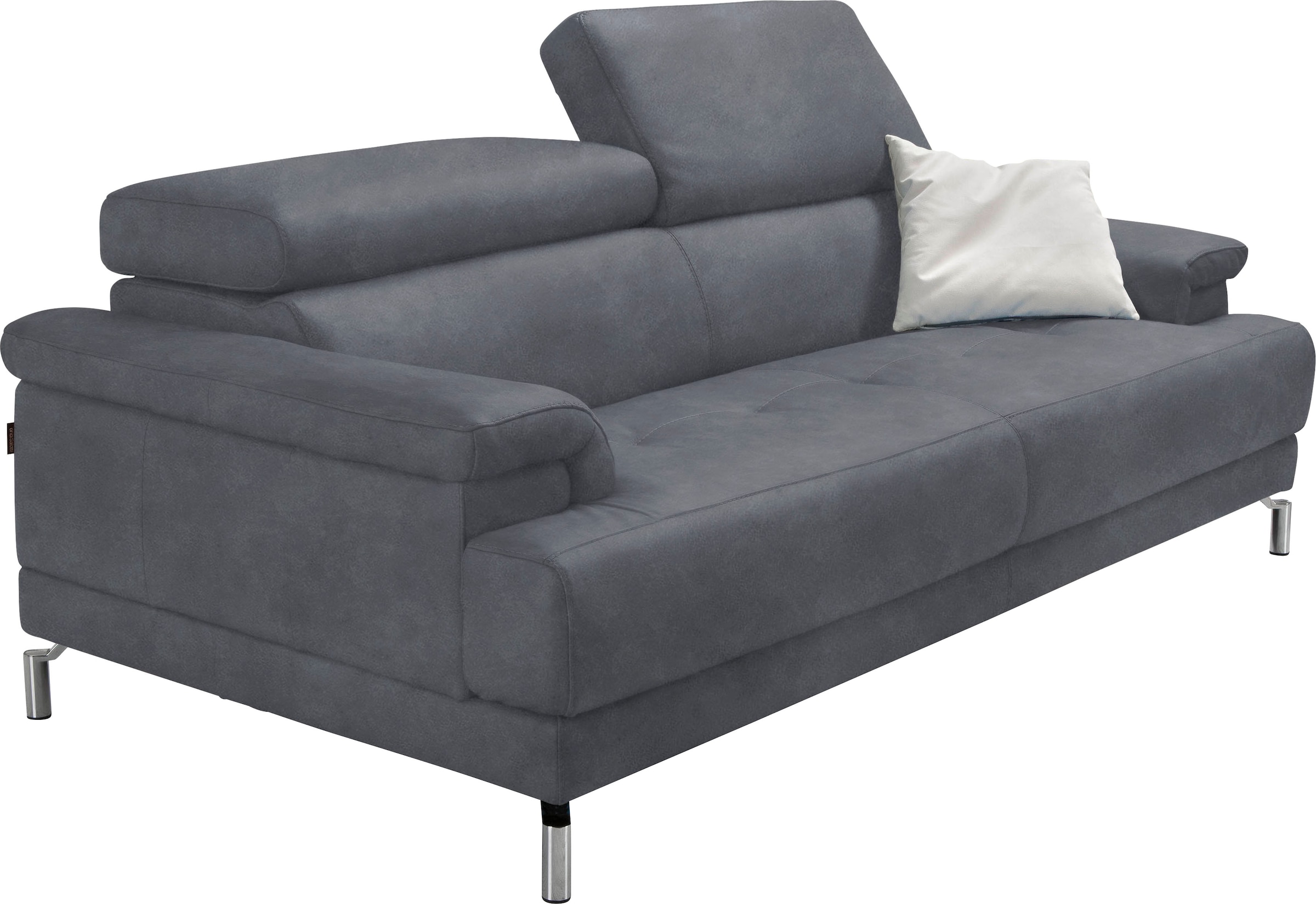 Egoitaliano 2,5-Sitzer »Soul, Design und Sitzkomfort auf hohem Niveau, tolle Details« inkl. Kopfteilverstellung für noch mehr Komfort, Designfuß