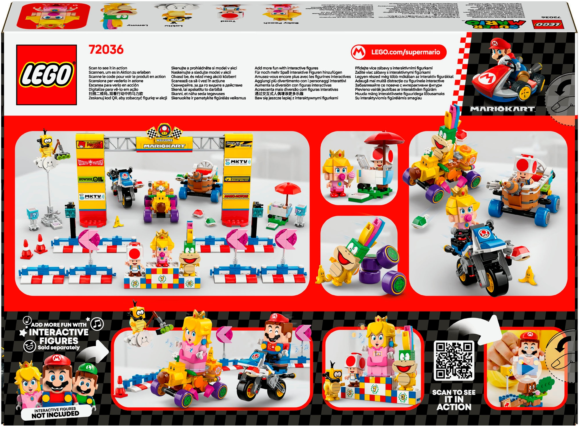 LEGO® Konstruktionsspielsteine »Mario Kart™ – Baby Peach & Grand Prix–Set (72036), LEGO Super Mario«, (823 St.), Made in Europe