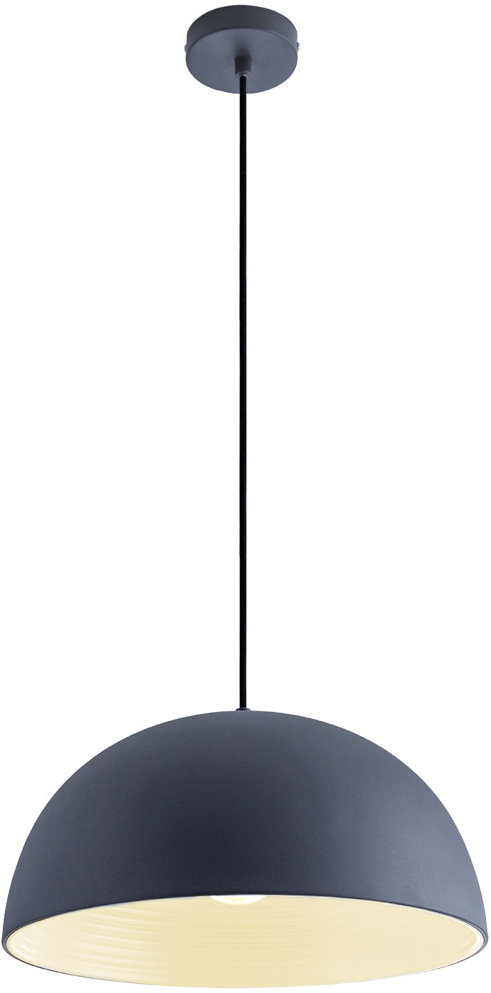 Paco Home Pendelleuchte »SAWYER«, 1 flammig, Leuchtmittel E27 | ohne Leuchtmittel, Hängelampe Esszimmer Küchenlampe Hängend 1,5m Textilkabel Ø 40,5cm