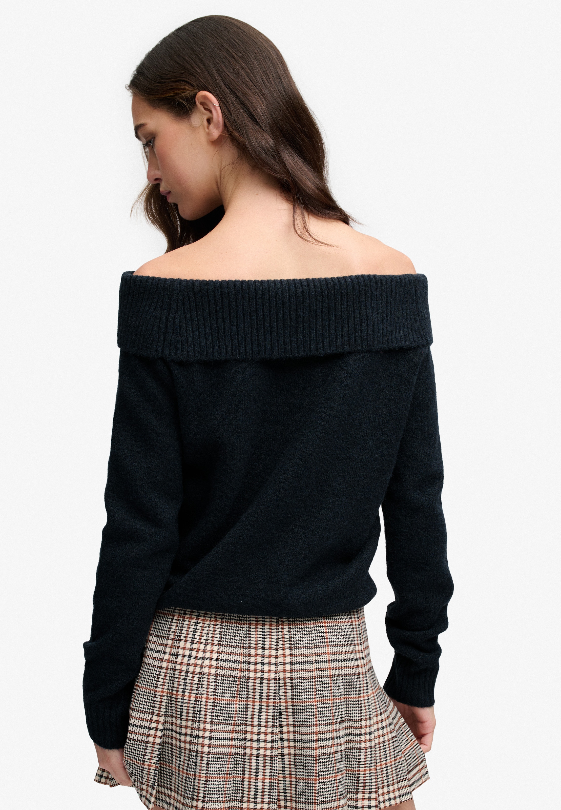 Superdry Strickpullover »BARDOT KNITTED JUMPER« Materialmix, hochwertig mit Woll-Anteil