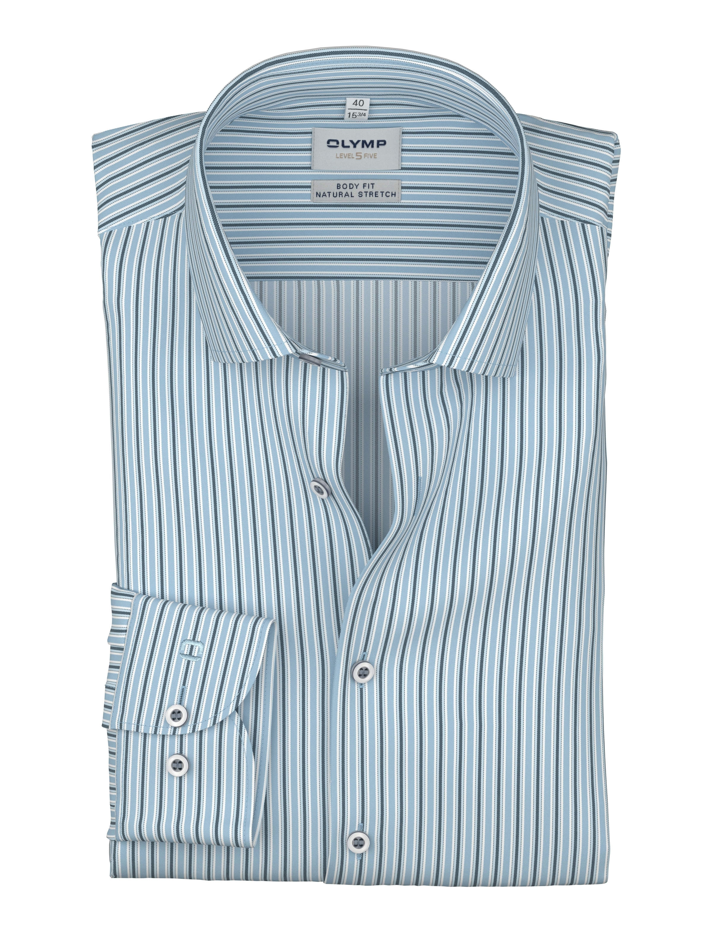 OLYMP Langarmhemd »Level 5« Body fit, Kentkragen, Businesshemd