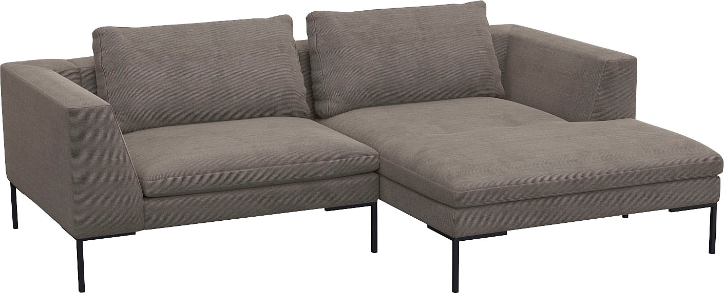FLEXLUX Ecksofa »Loano, superbequemer Sitzkomfort durch Kaltschaum im Sitz, L-Form«, modernes Sofa, frei im Raum stellbar, lose Kissen, hoher Fuß