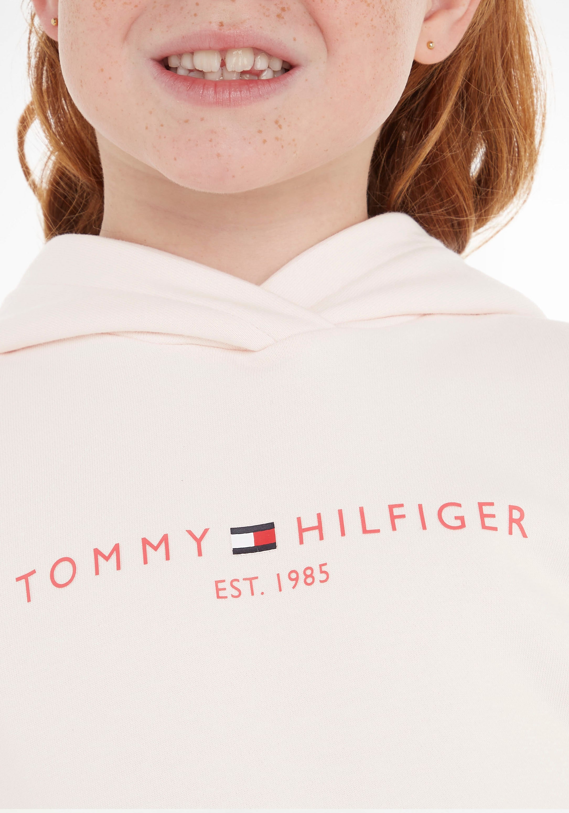Tommy Hilfiger ♕ bei Sweatkleid mit Ärmeln kurzen DRESS S/S«, HOODIE »ESSENTIAL