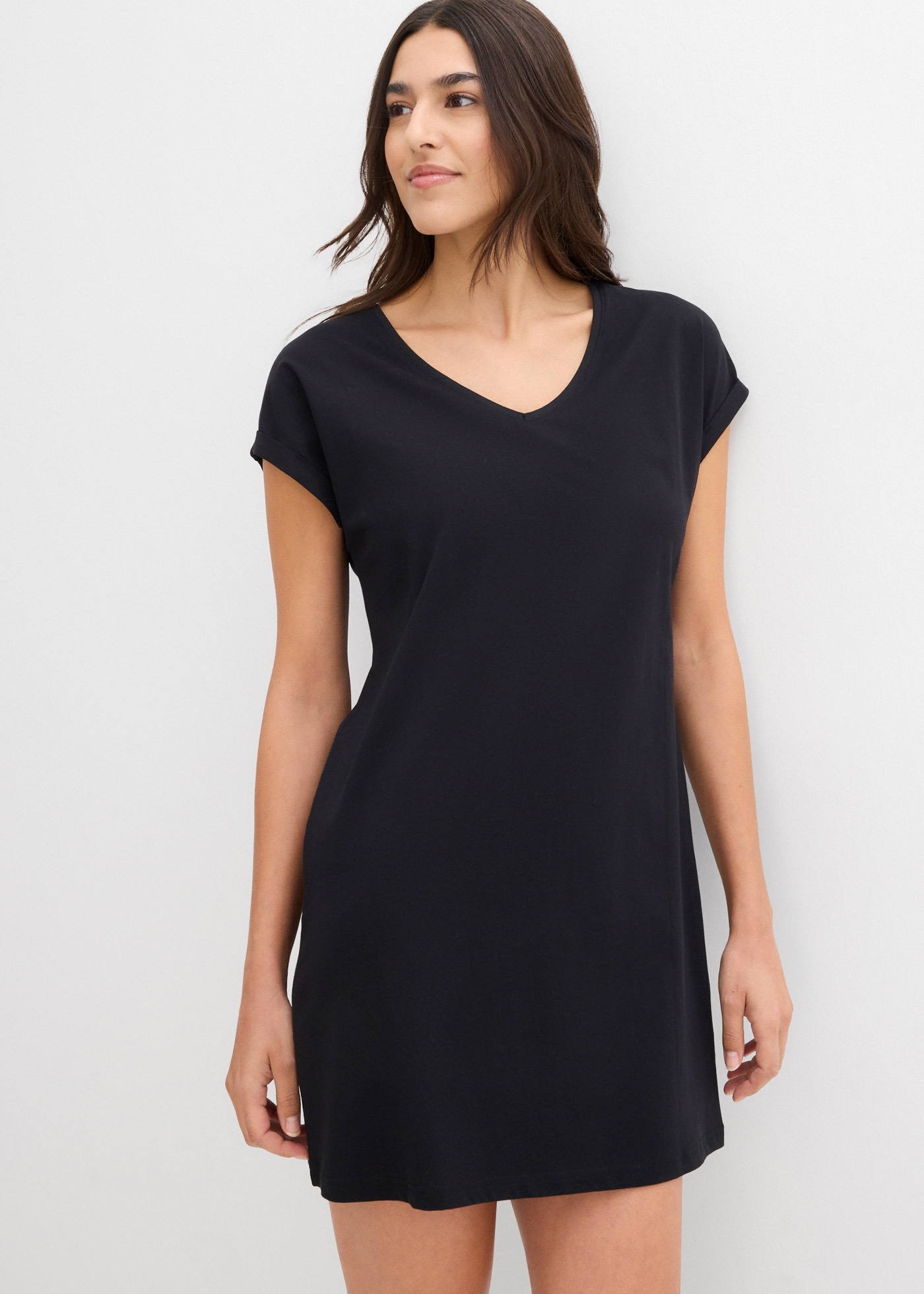 bonprix Shirtkleid Packung, 2 tlg. tlg. für Frühling und Sommer, aus reiner Baumwolle, lockerer Schnitt