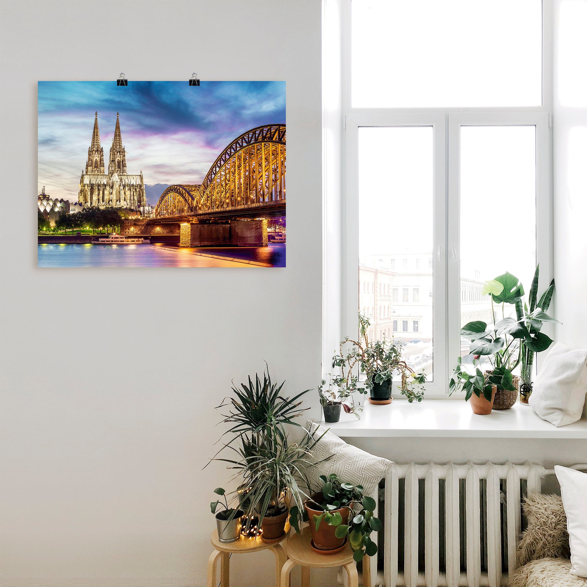 Artland Wandbild »Dom und Brücke in Köln«, Deutschland, (1 St.), als Leinwandbild, Poster in verschied. Größen