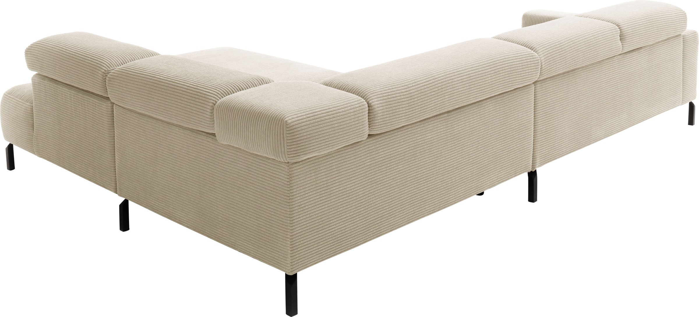 Places of Style Ecksofa »Antonelli, L-Form, inkl. Kopfteilverstellung, Breite 312 cm«, ohne Sitztiefenverstellung, in Cord, natur