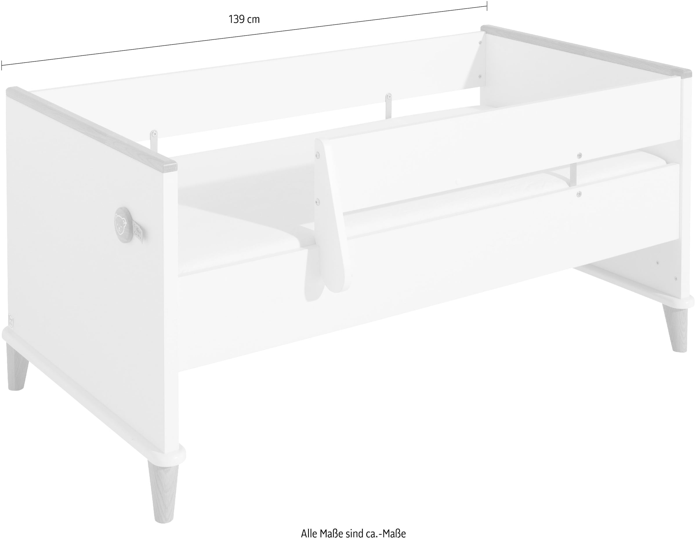 PAIDI Kinderbett »"Lotte & Fynn", Steiff by PAIDI«, (2 Bettseiten, 1 Schutzseite und Absturzsicherung (links/rechts), Sicherheits-Set 70 x 140 cm