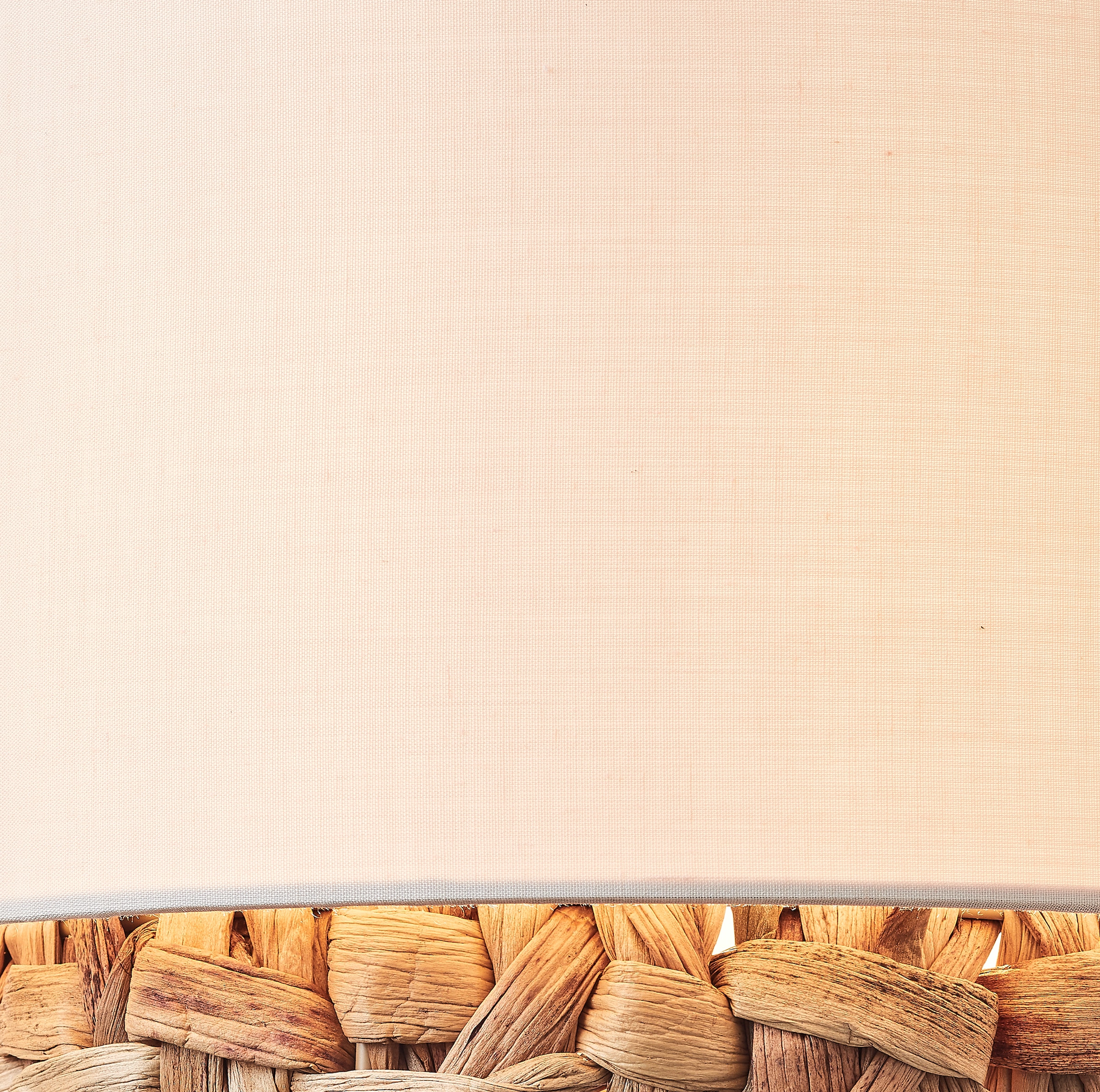 Brilliant Stehlampe »Waterlilly«, 1 flammig-flammig, Ø 35 cm, E27, Metall/Textil/Wasserhyazinthe, schwarz/natur/weiß