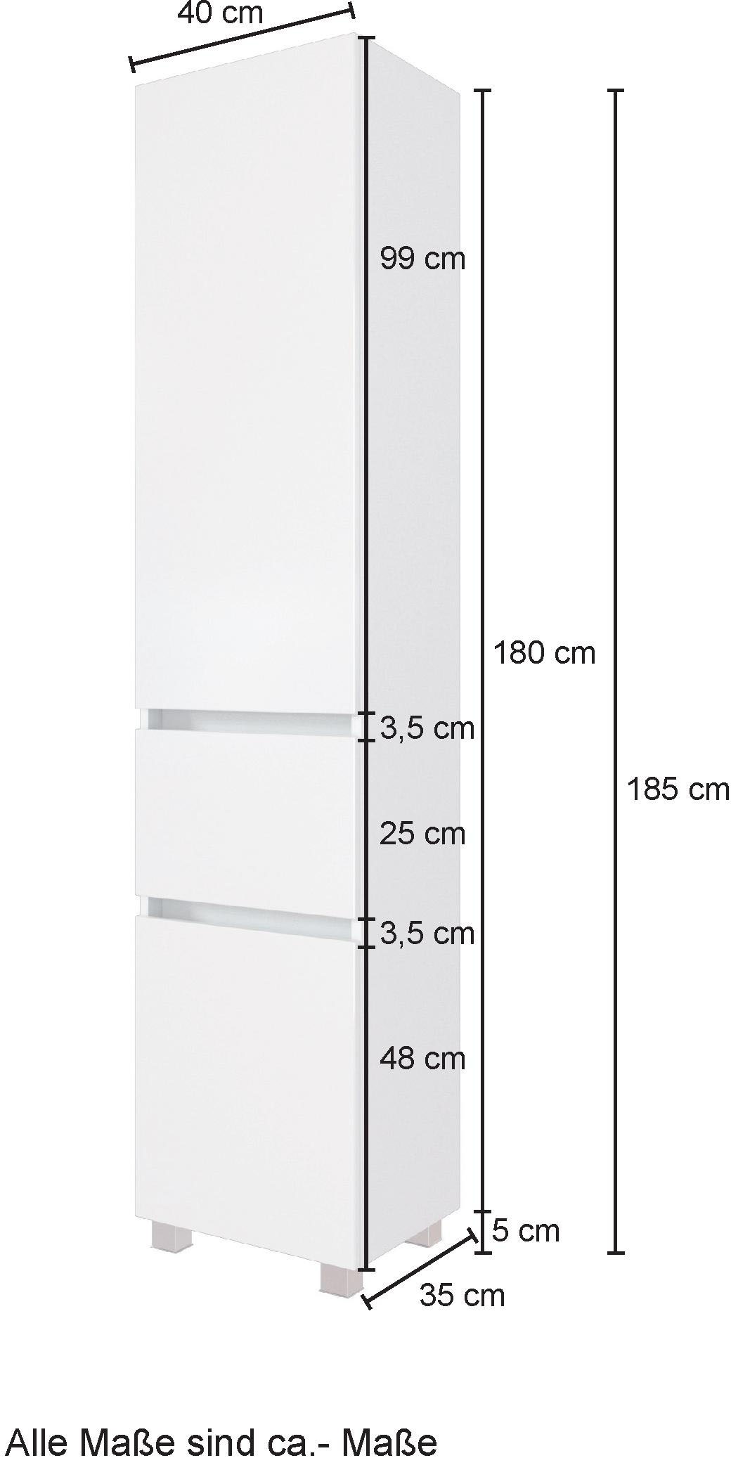 welltime Seitenschrank »Baabe«, 40 cm breit, Softclose-Funktion, viel Stauraum