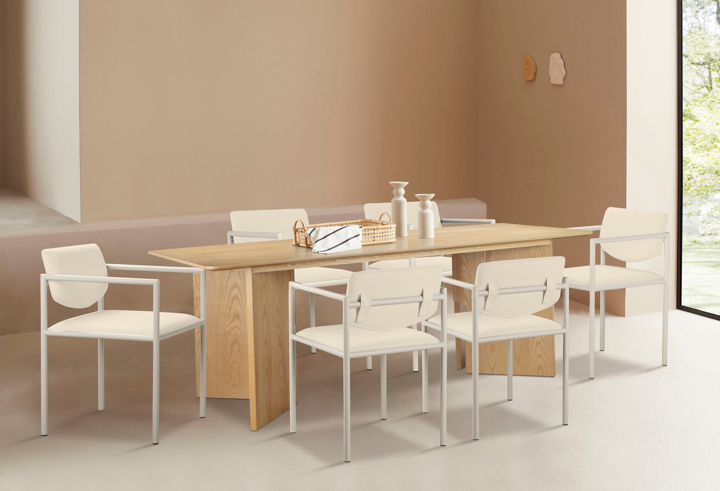 LeGer Home by Lena Gercke Esszimmerstuhl »Noelia«, Feinstruktur, 2er Set, In 2 Gestellfarben auswählbar, Sitzhöhe 49 cm