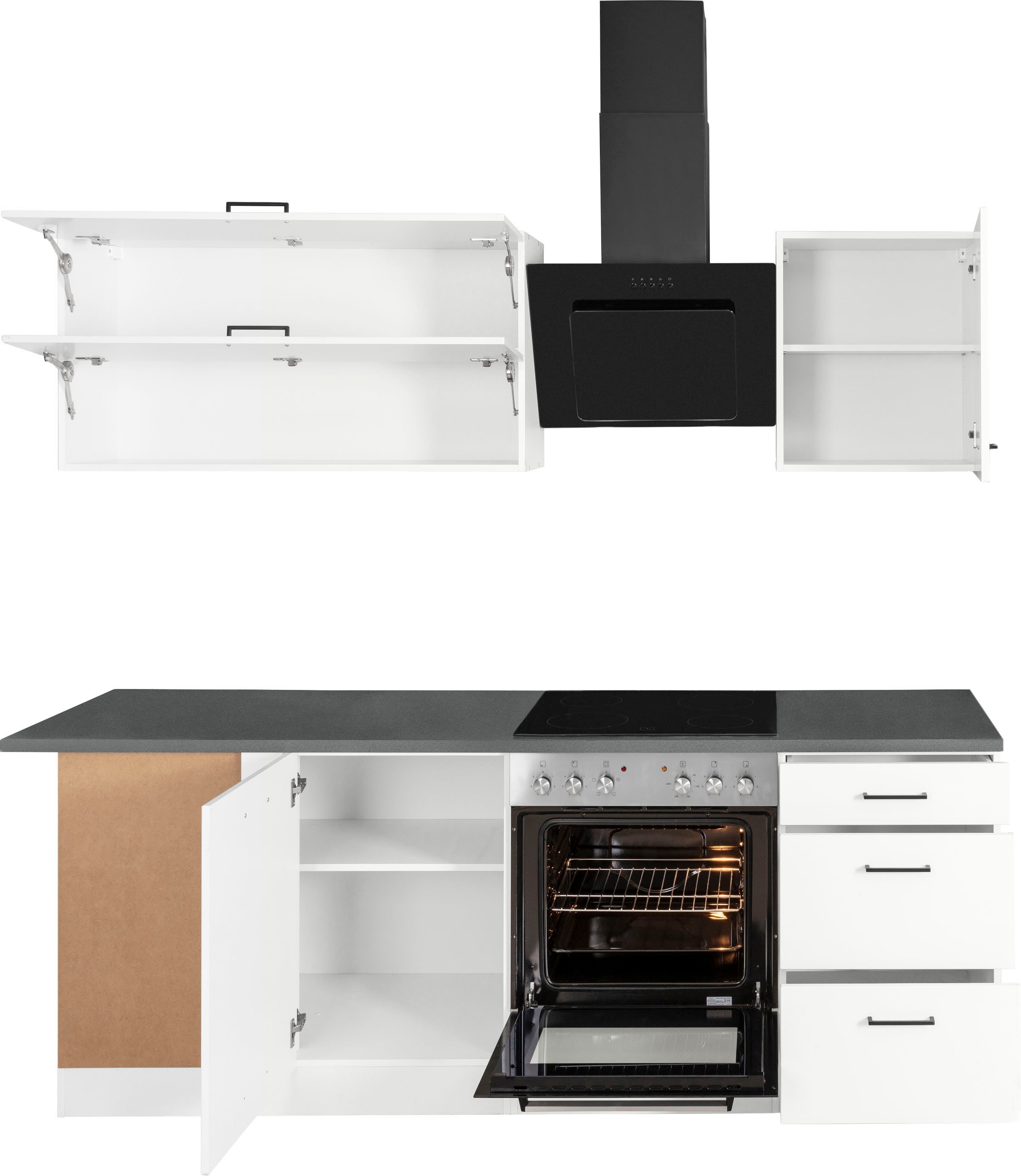 KOCHSTATION Winkelküche »KS-Trier«, mit E-Geräten, Stellbreite 220/220 cm