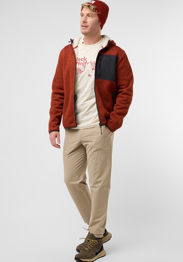 Jack Wolfskin Fleecejacke »KAMINFEUER HOODED JKT M«, mit Kapuze