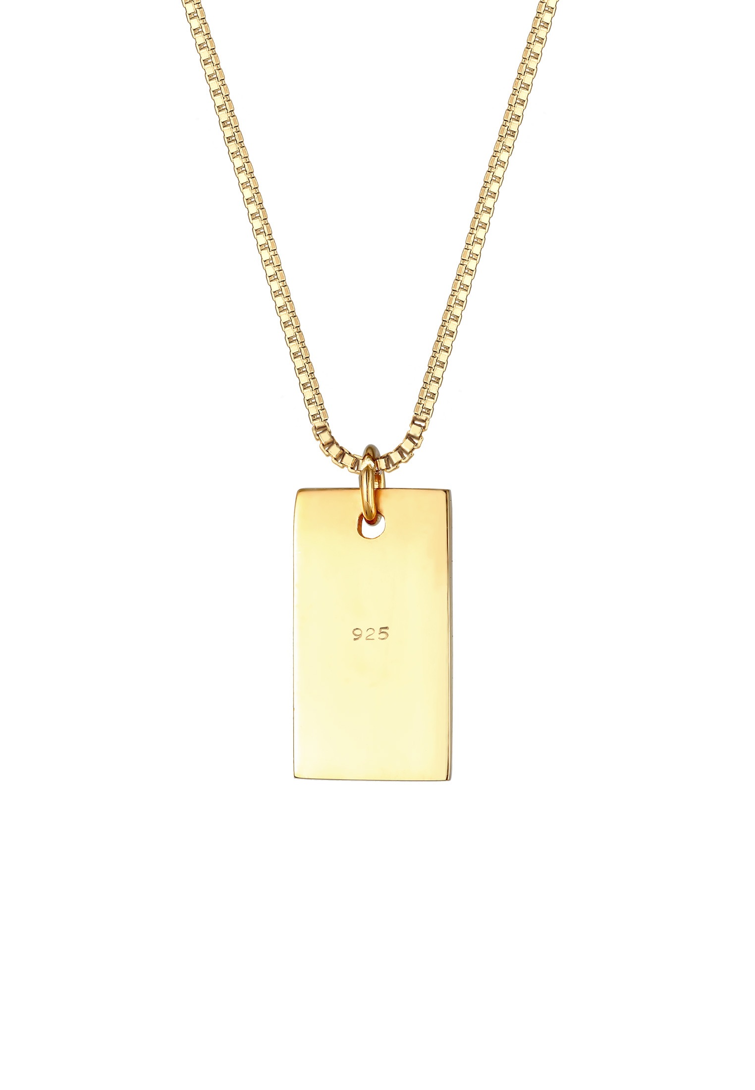 Elli Kette mit Anhänger »Halskette Rechteck Geo Basic 925 Silber«