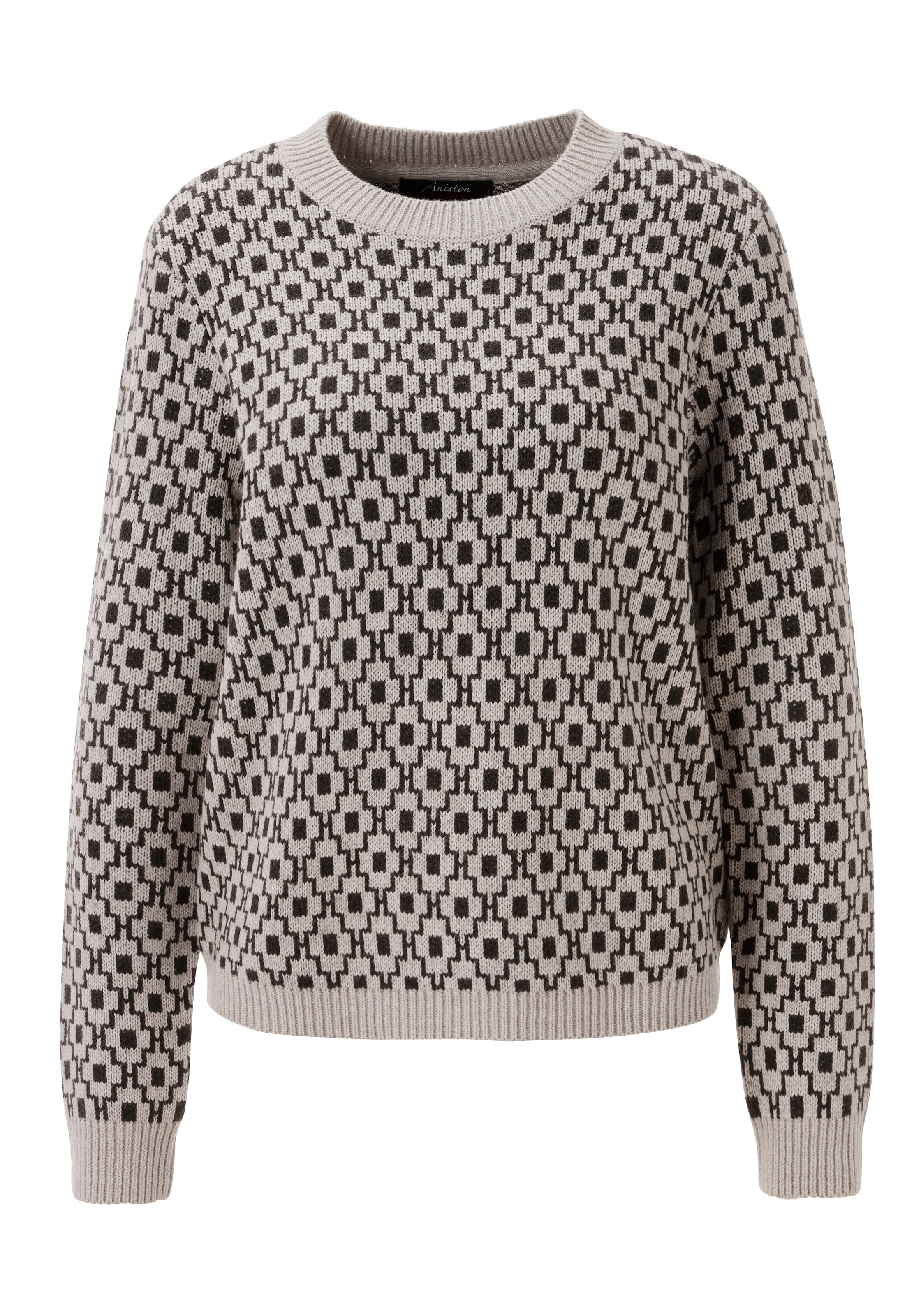 Aniston CASUAL Strickpullover mit grafischem Muster im Retro-Look - NEUE KOLLEKTION