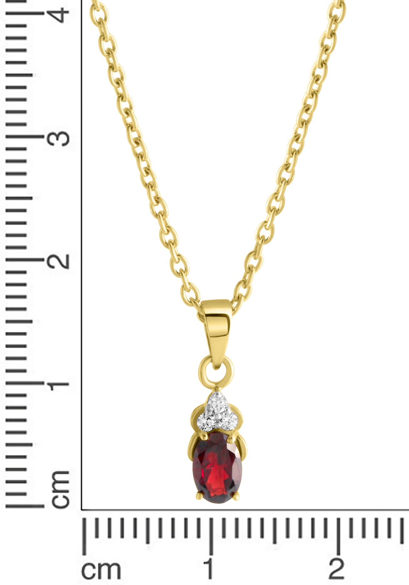 Firetti Kette mit Anhänger »Schmuck Geschenk Silber 925 Halsschmuck Halskette Ankerkette« mit Granat, Zirkonia (synth.)