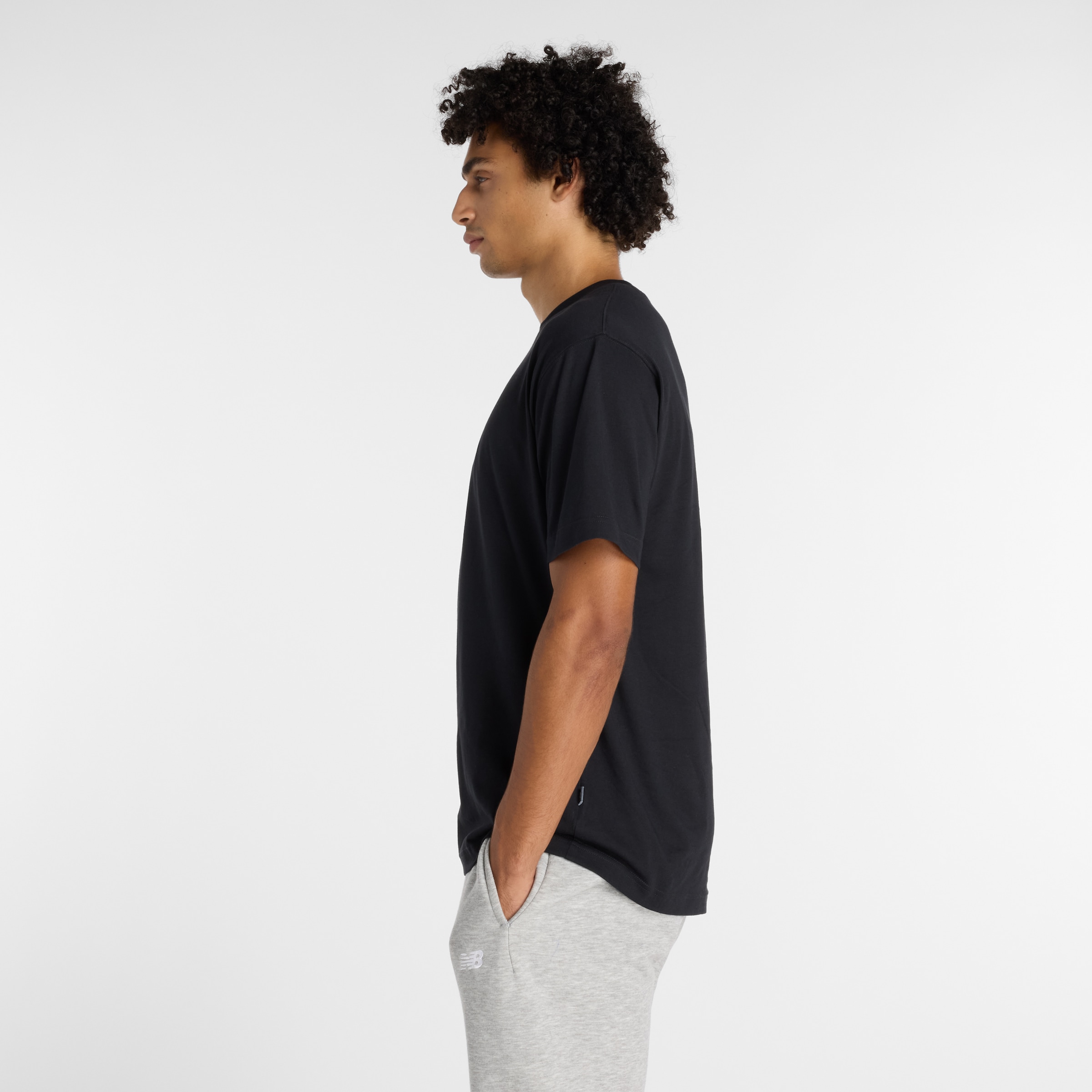 New Balance Funktionsshirt Kurzarm, mit Rundhalsausschnitt, aus Baumwolle und Polyester