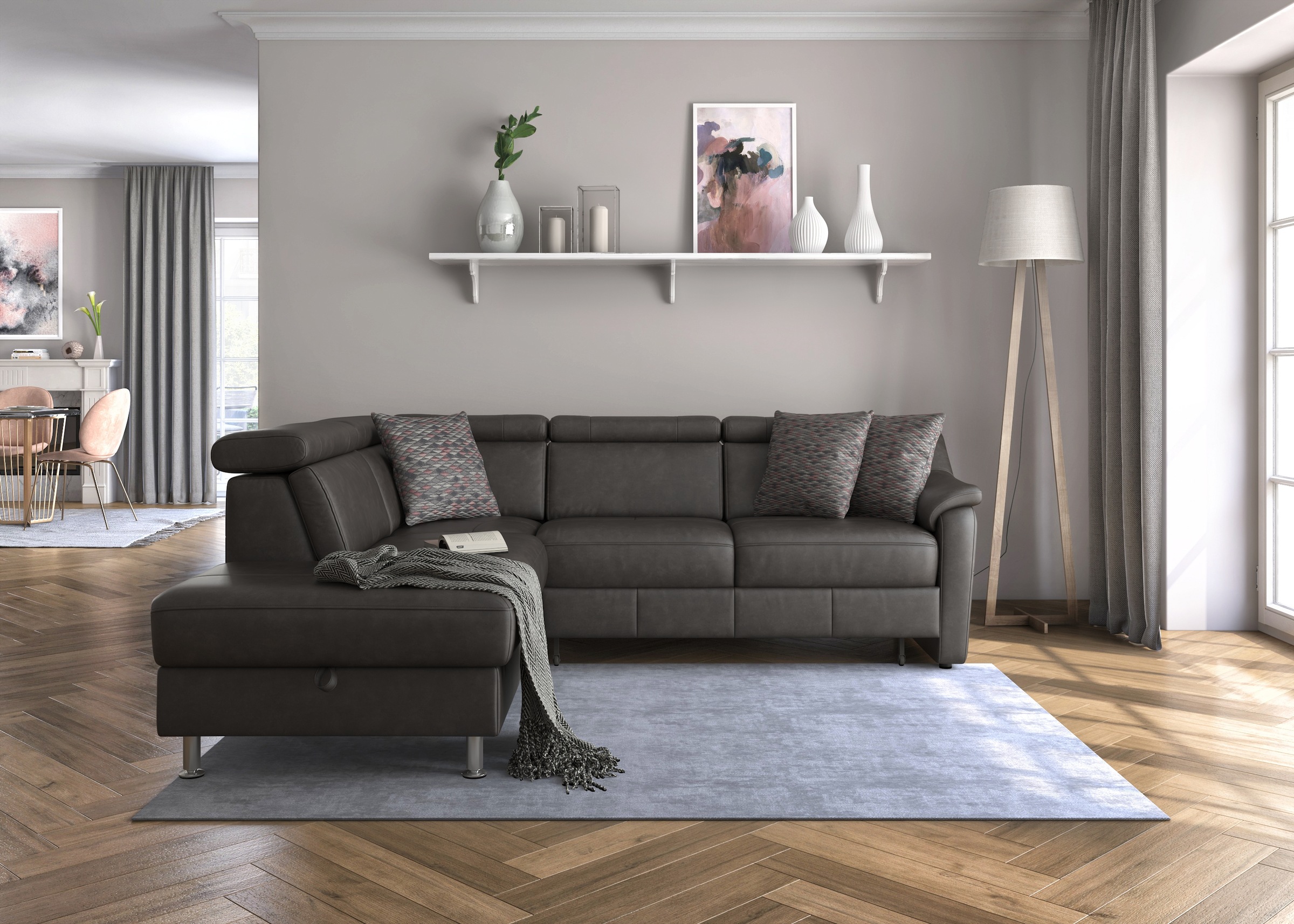 sit&more Ecksofa »Freetown L-Form«, inklusive Kopfteilverstellung und komfortablem Federkern