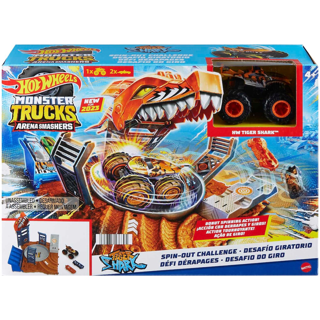 Hot Wheels Spiel-Gebäude »Semi-Finals Asst - Tiger Shark's Spin Out Frenzy«, Monster Trucks Arena World