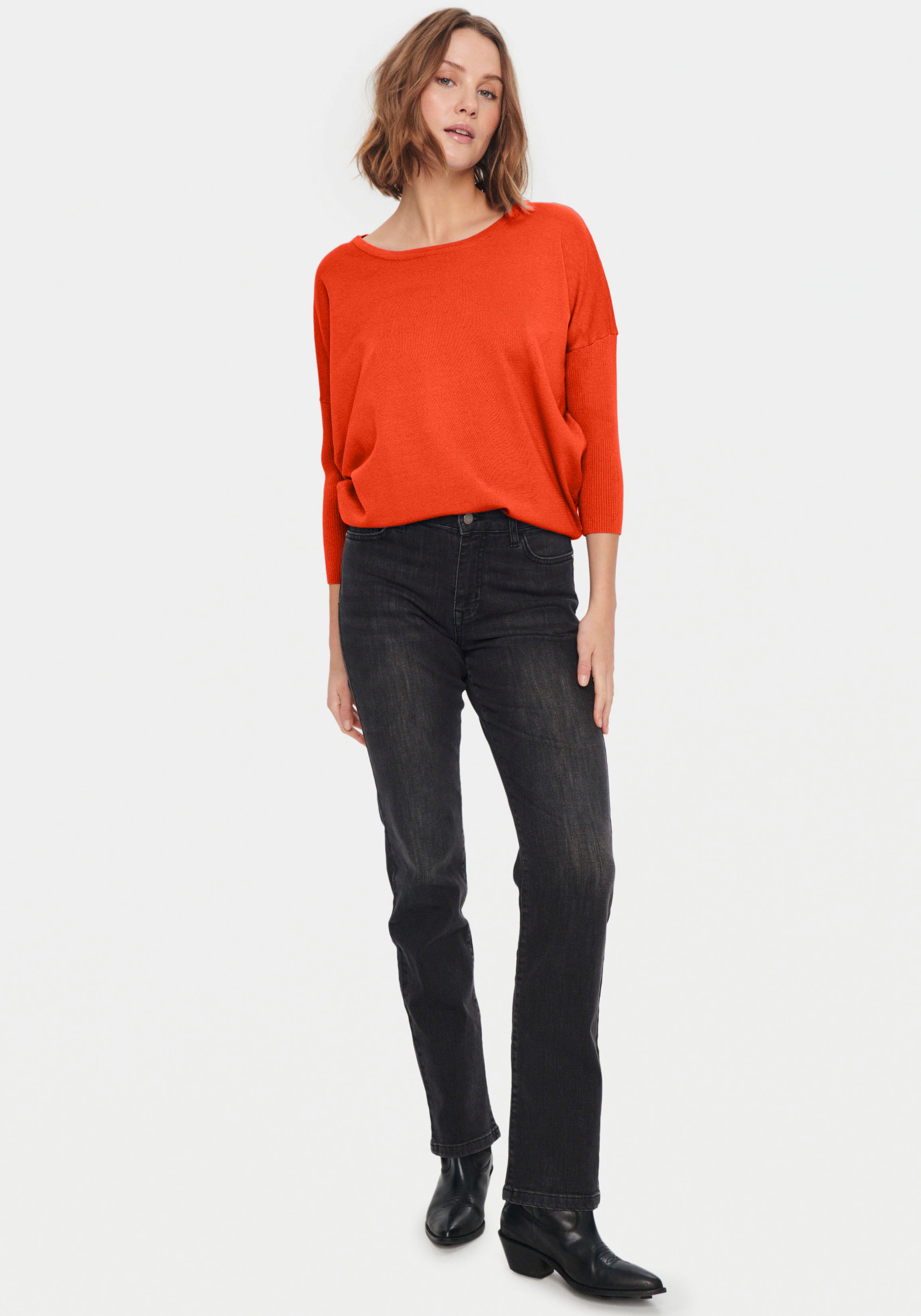 Saint Tropez Rundhalspullover »A2561, MilaSZ R-Neck«