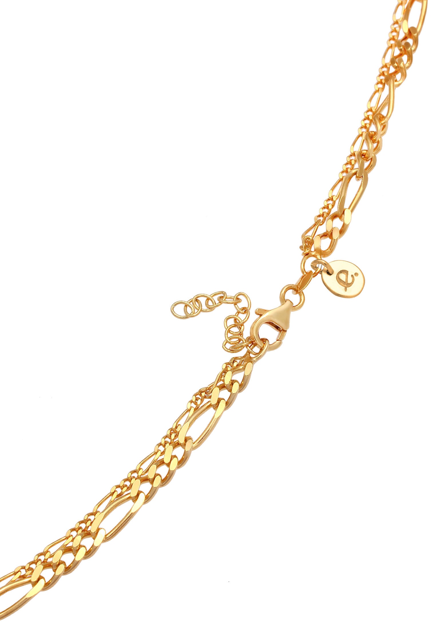 Elli Premium Kette ohne Anhänger »Halskette Figaro Layer Kette Basic 925 Silber«