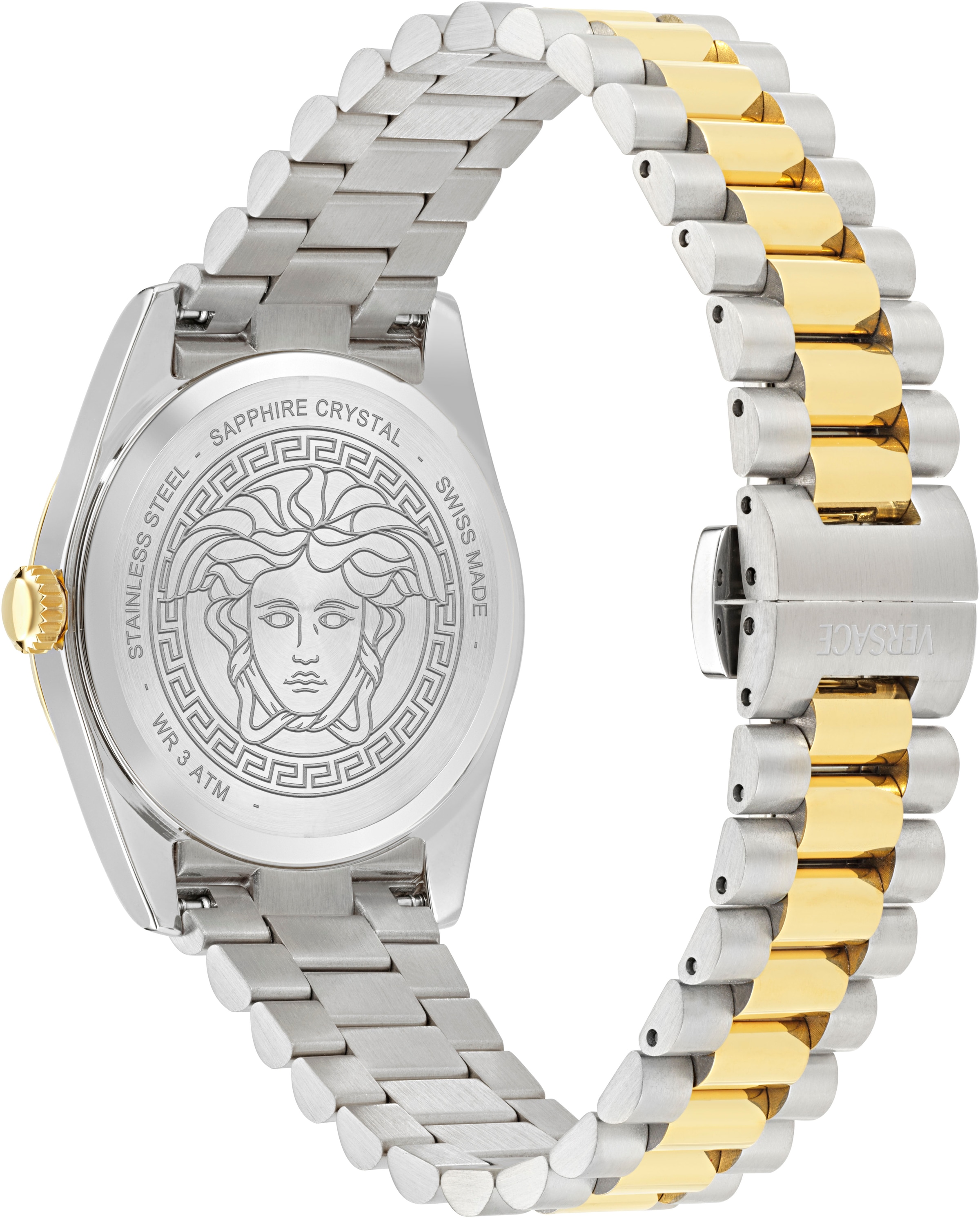 Versace Quarzuhr »MILLENYIUM LADY«, Armbanduhr, Damenuhr, Swiss Made, Edelstahlarmband, analog