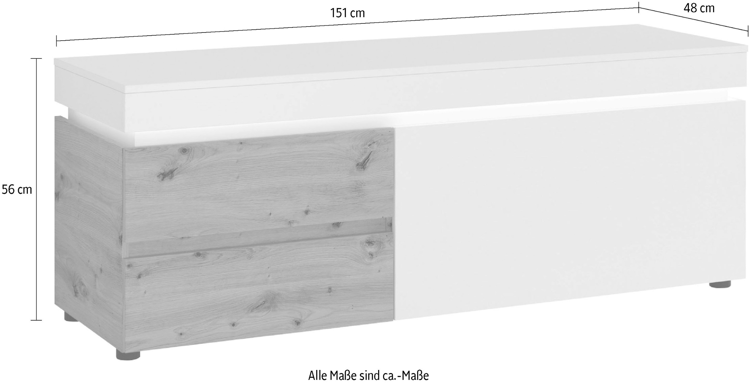 Home affaire Lowboard »Luci« Breite 150 cm