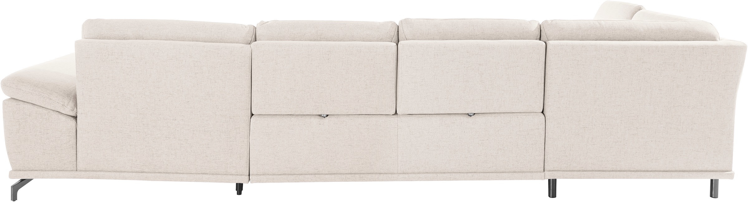 Places of Style Wohnlandschaft »Costello U-Form, mit Sitztiefenverstellung, Armteilverstellung und«, 3 Nierenkissen, optional Bettfunktion und Bettkasten