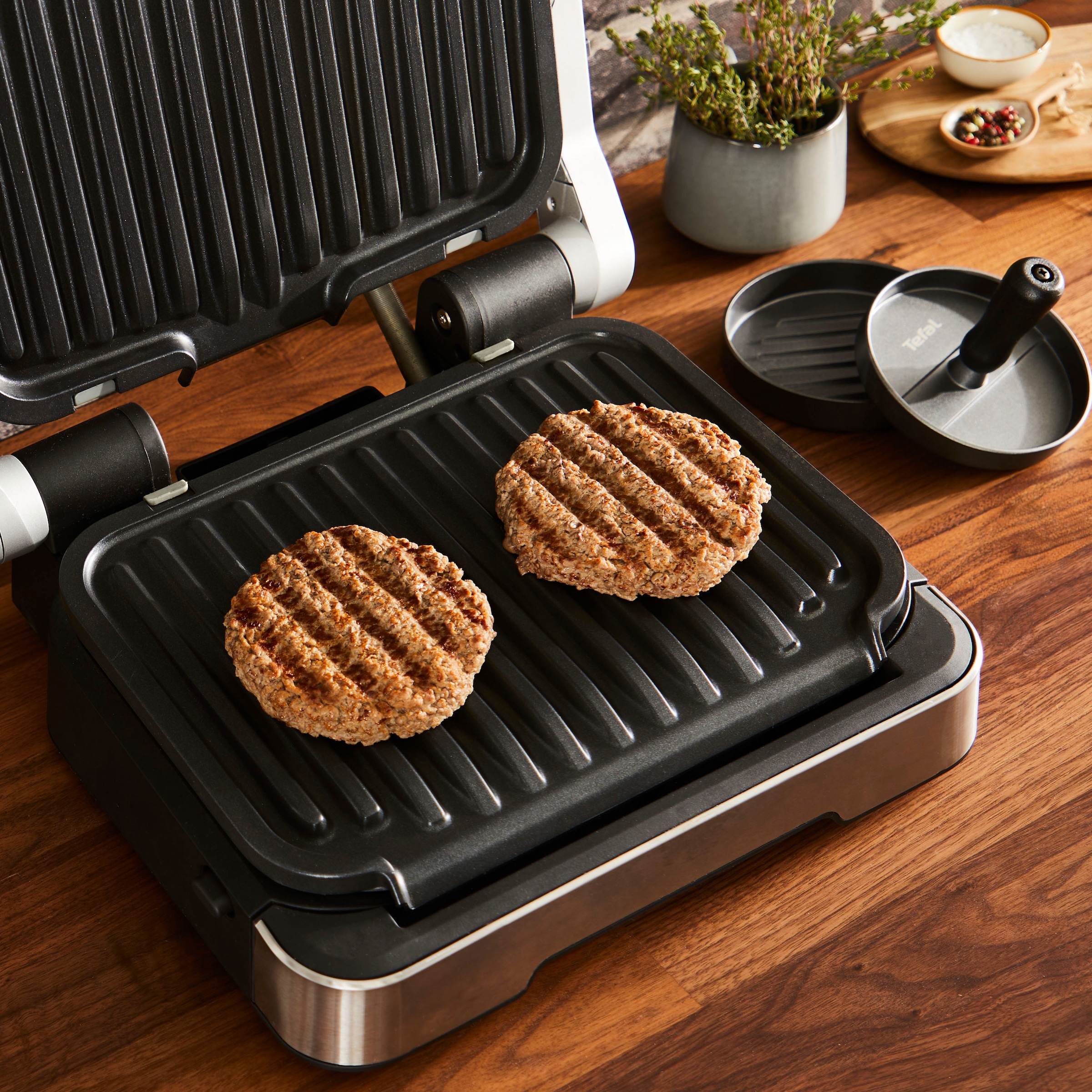 Tefal Burgerpresse »K18511«, (Hamburger-Presse) für perfekte Fleisch-, Fisch- & Veggie-Burger