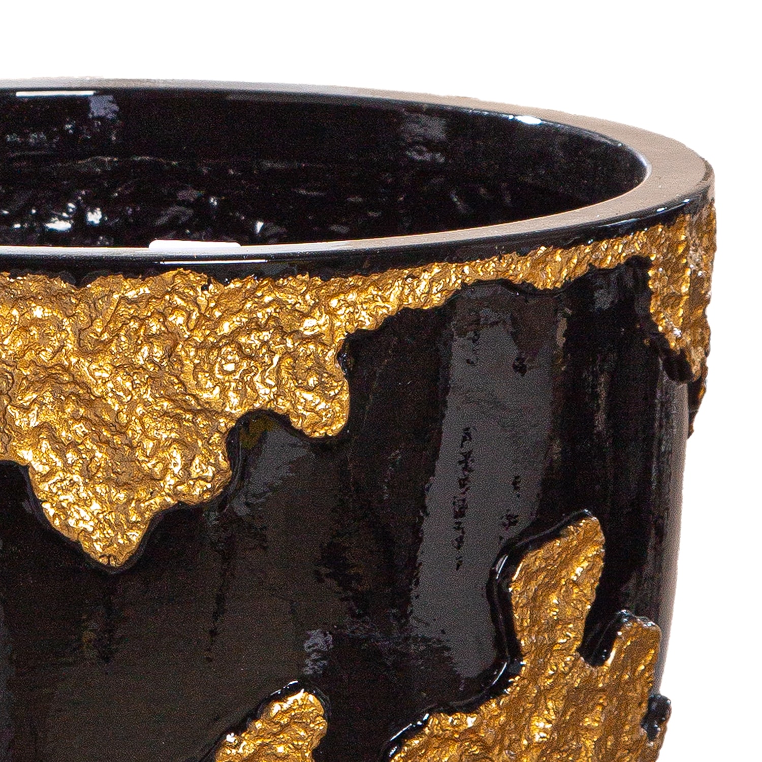 GILDE Übertopf »Übertopf rund Famosa goldfarben; schwarz«, (1 St.)