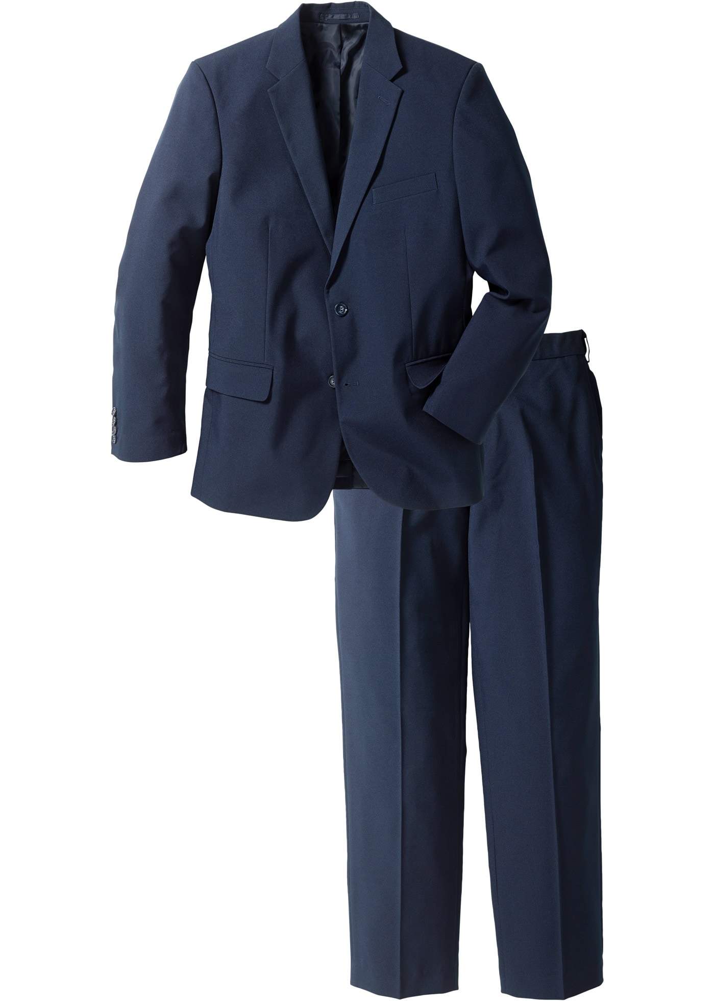 bonprix Anzug »Anzug (2-tlg. Set), Regular Fit« Set, 2 tlg. regular fit Regular Fit, pflegeleichtes Material, zweiteiliges Set
