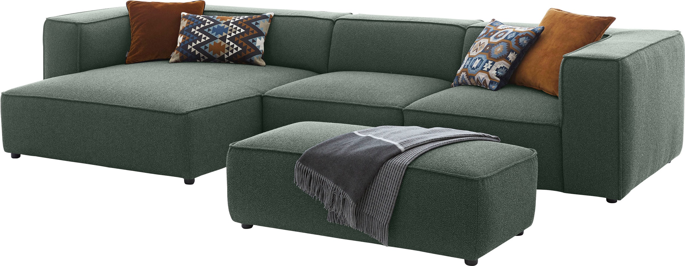 W.SCHILLIG Ecksofa »around-the-block«, mit eleganter Biese, mit Federkern, Breite 341 cm