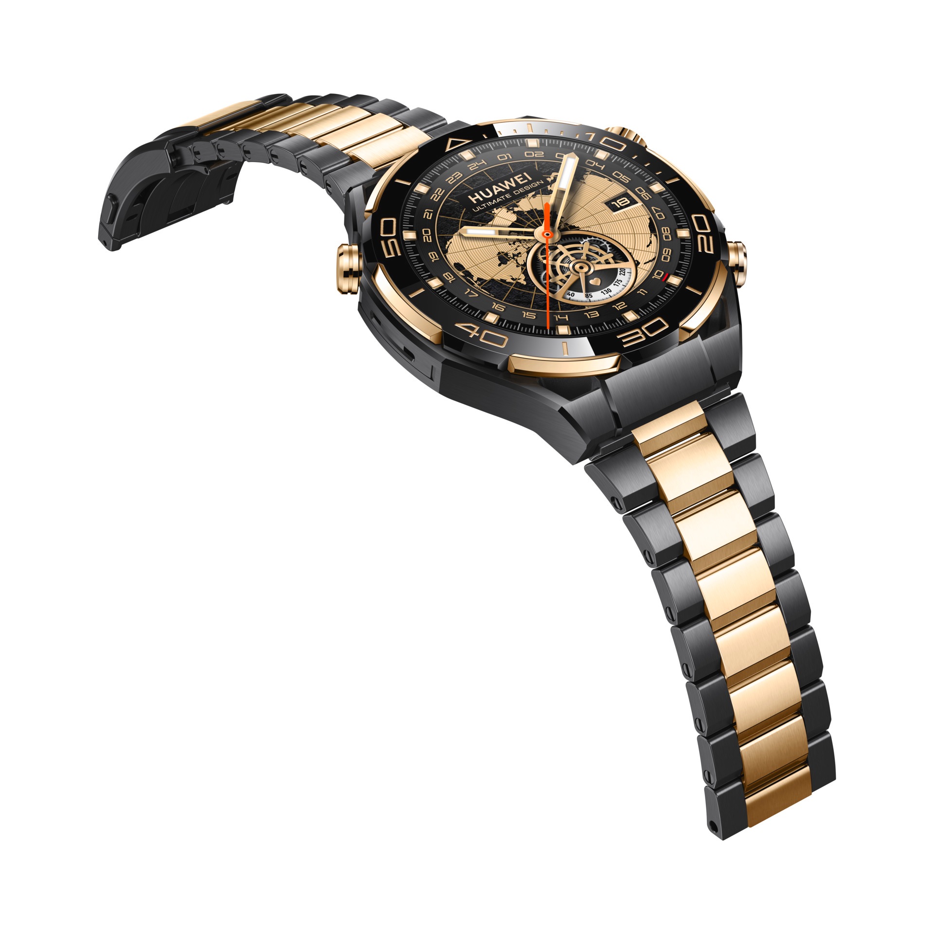 Huawei Smartwatch »WATCH ULTIMATE GOLD«, (3,81 cm / 1,5 Zoll), goldgefasste Keramiklünette, goldenes Armband aus Titanlegierung)