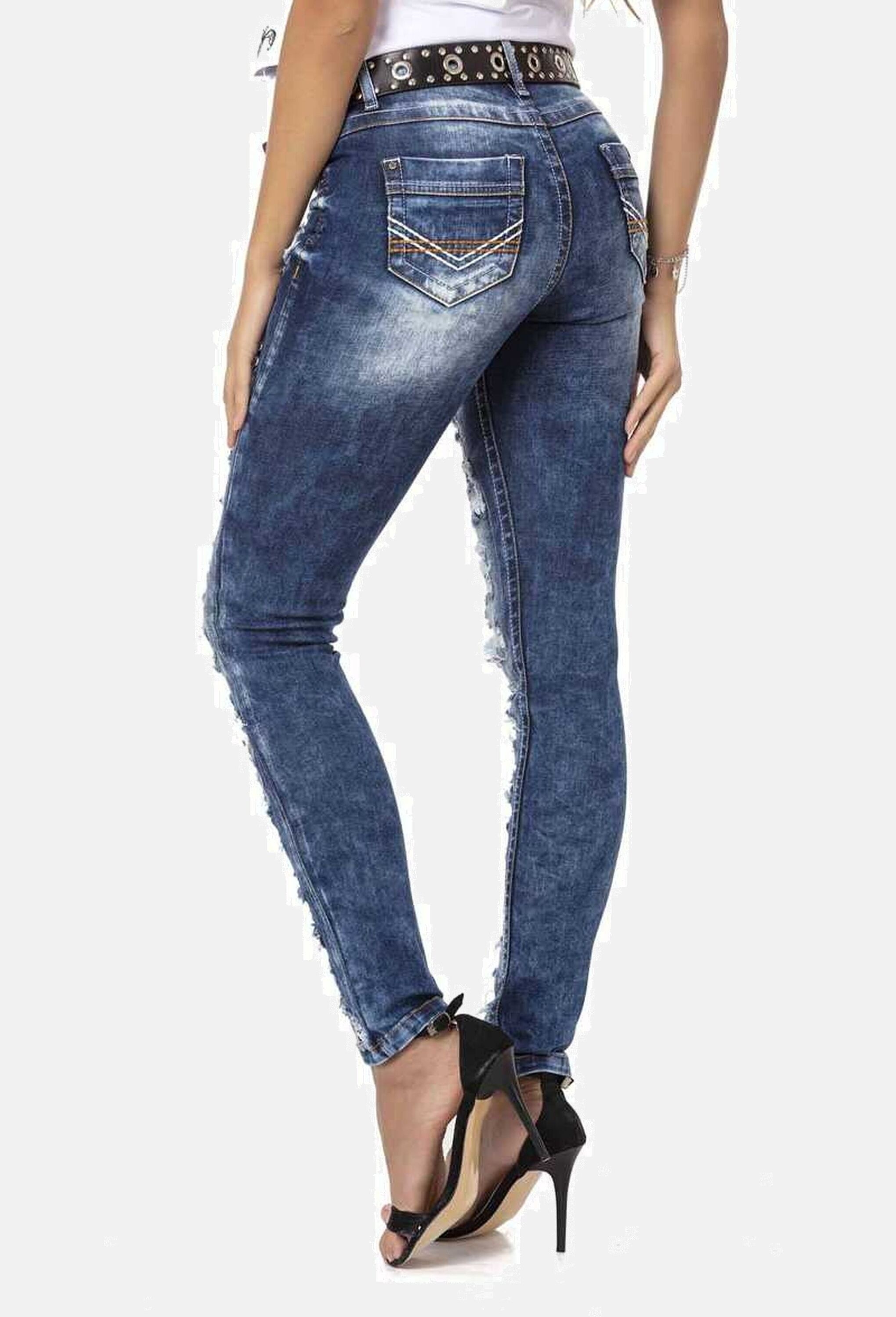 Cipo & Baxx 5-Pocket-Jeans »Cipo & Baxx Jeans« mit coolen Destroyed-Elementen, WD479